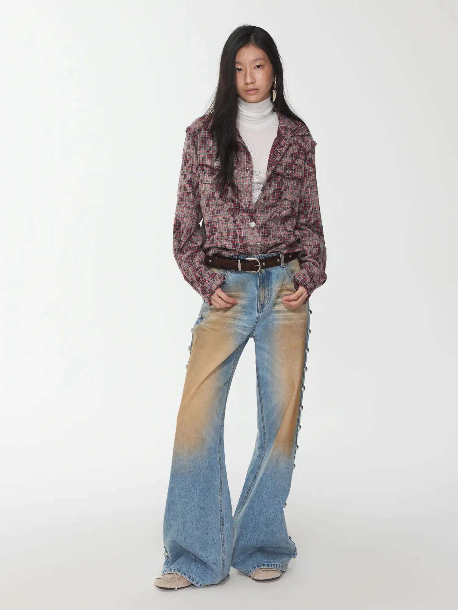 1Jinn Studio Plaid Frayed Slim-Fit Shirt | Canton Collective