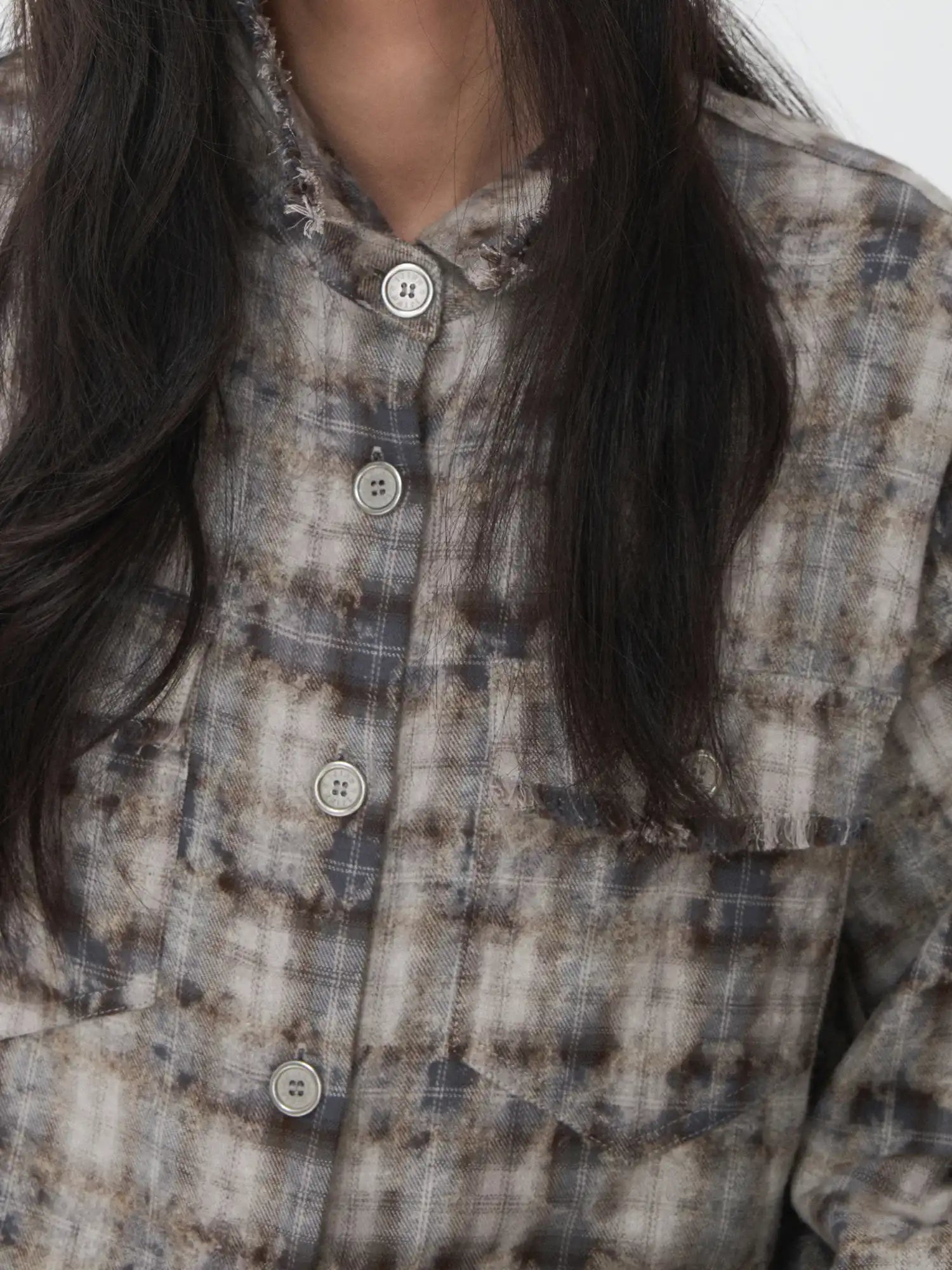 1Jinn Studio Plaid Frayed Slim-Fit Shirt | Canton Collective