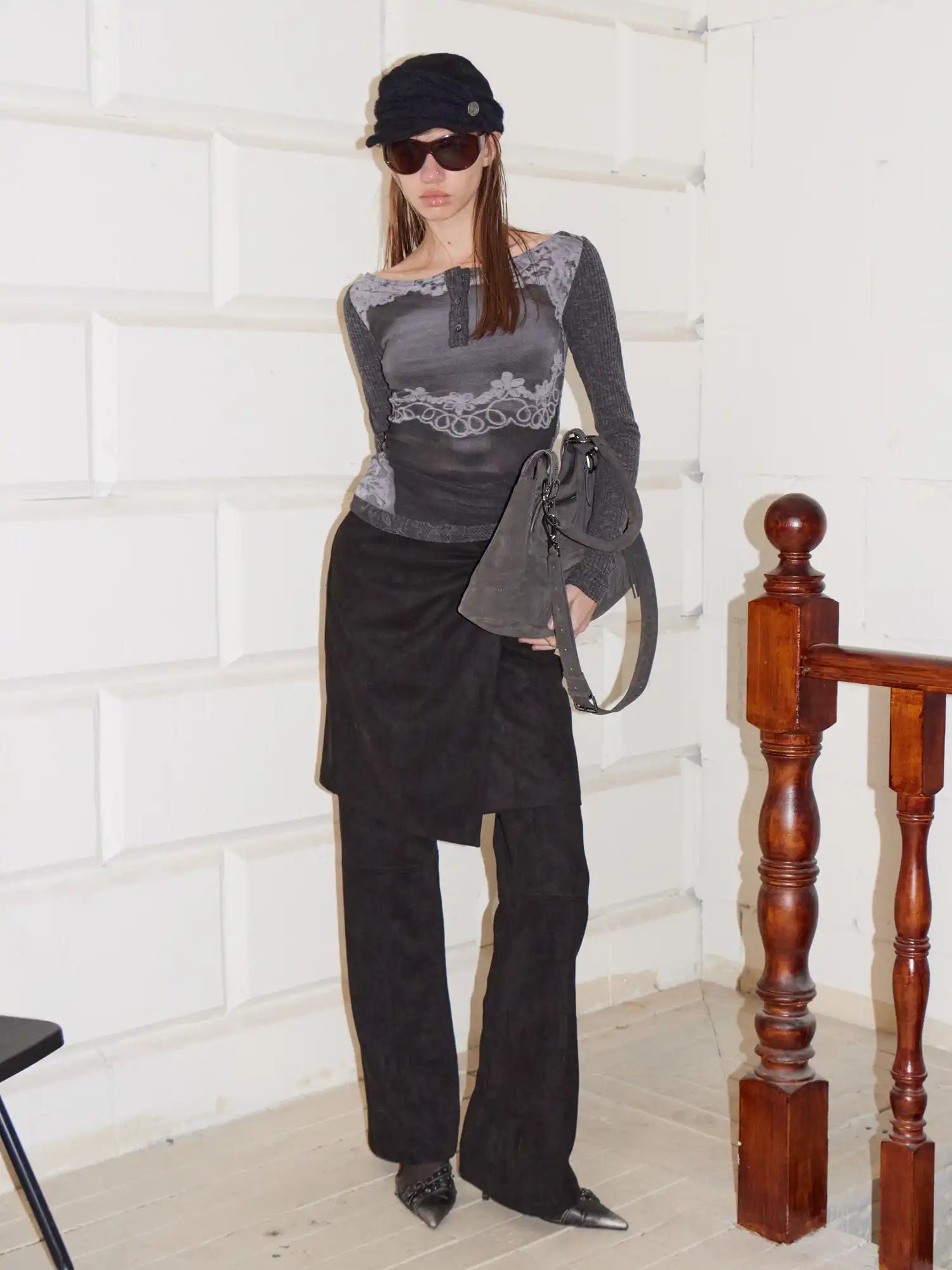 2th Desire Plaid & Portrait Patchwork Top | Canton Collective