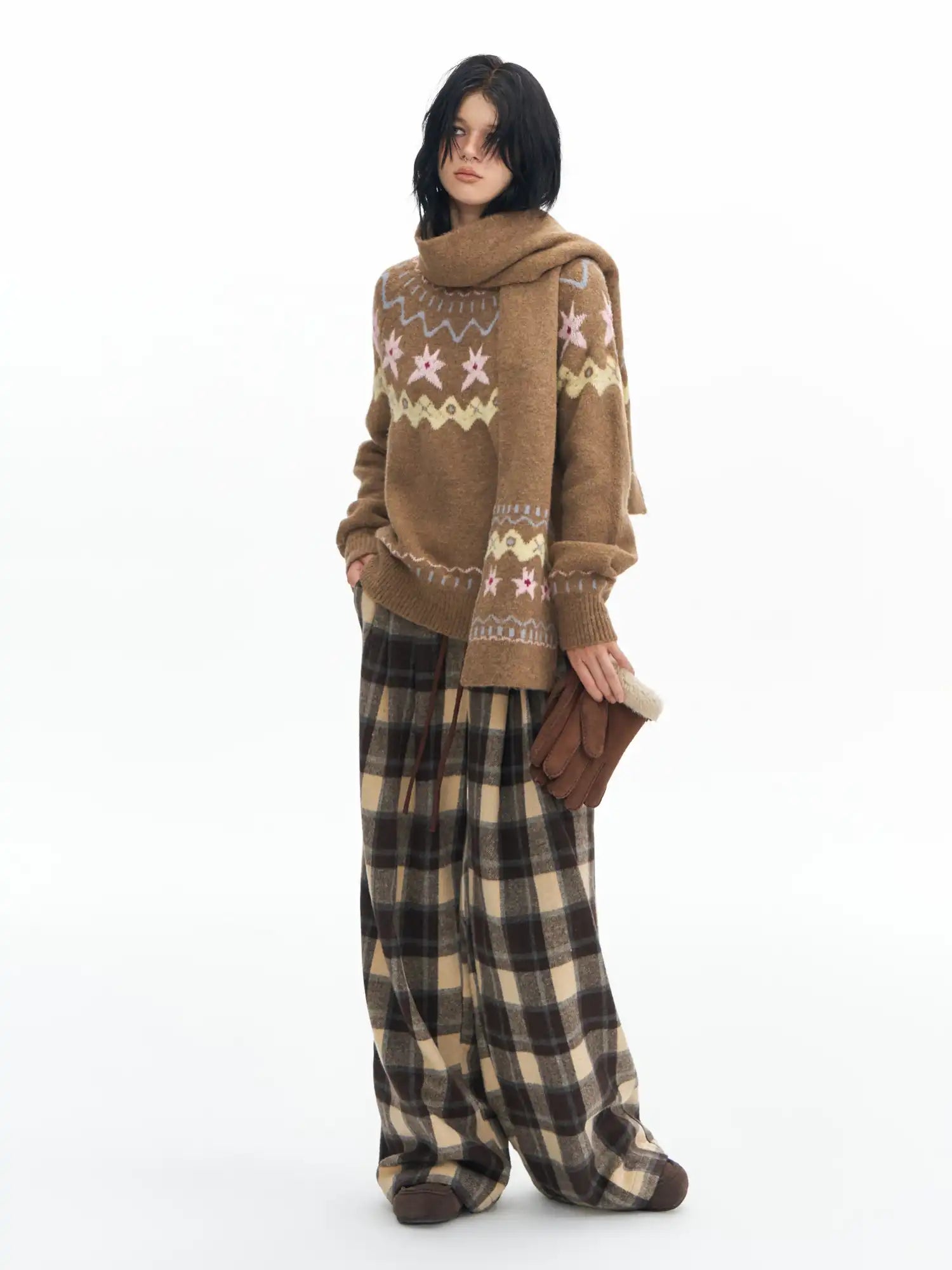 Deleteex Plaid Wool Texture Pants | Canton Collective