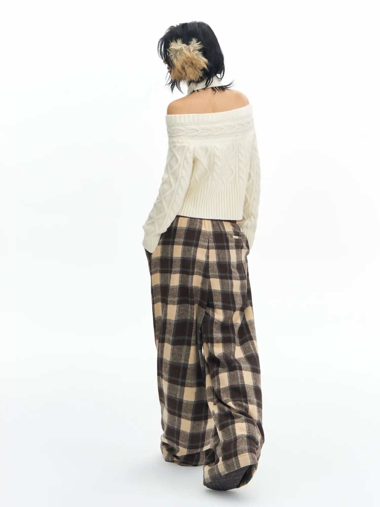 Deleteex Plaid Wool Texture Pants | Canton Collective