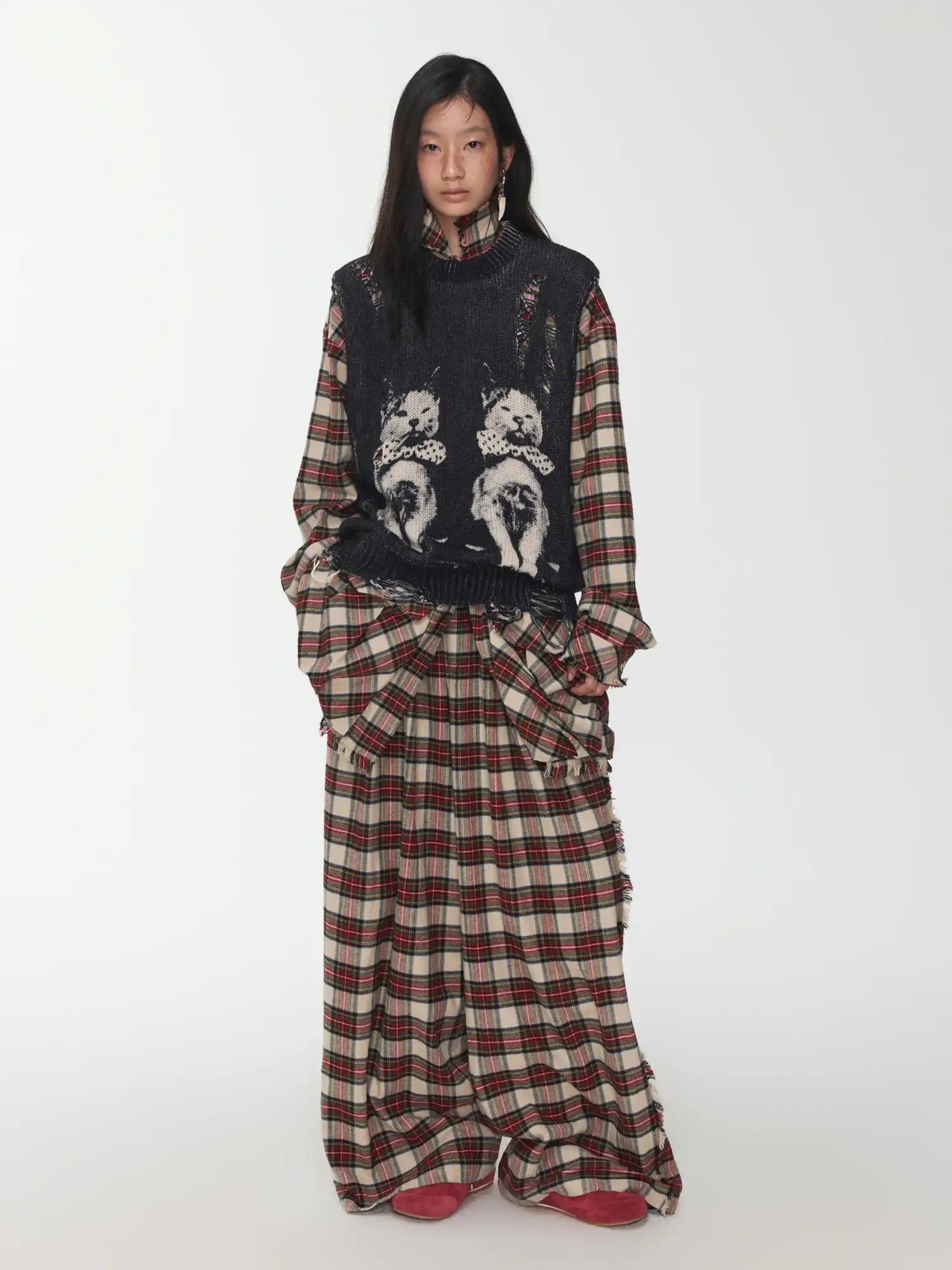 1Jinn Studio Playful Cat Jacquard Knit Vest | Canton Collective