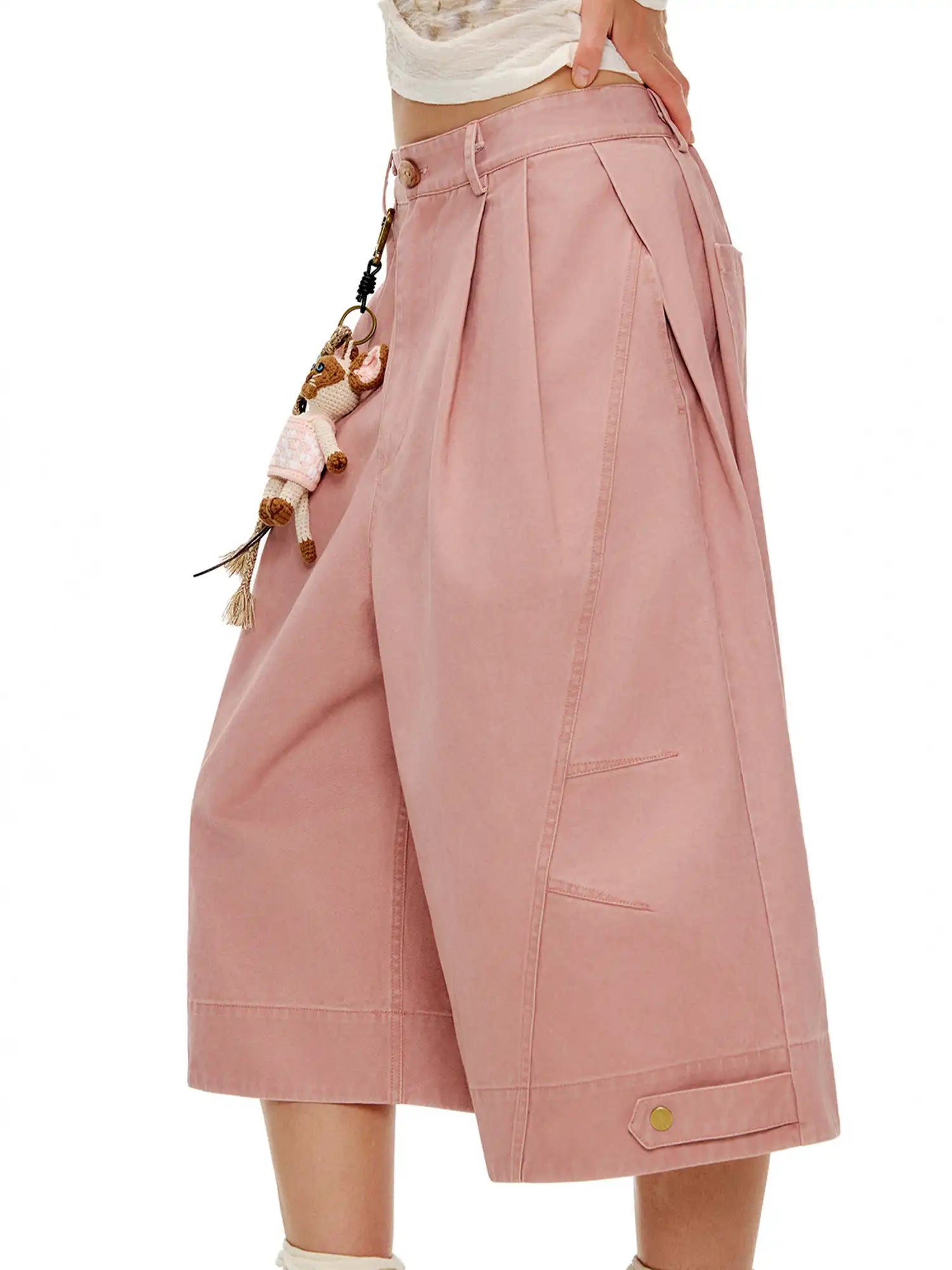 Outtheblue Pleated Cotton Canvas Wide-Leg Cropped Pants | Canton Collective