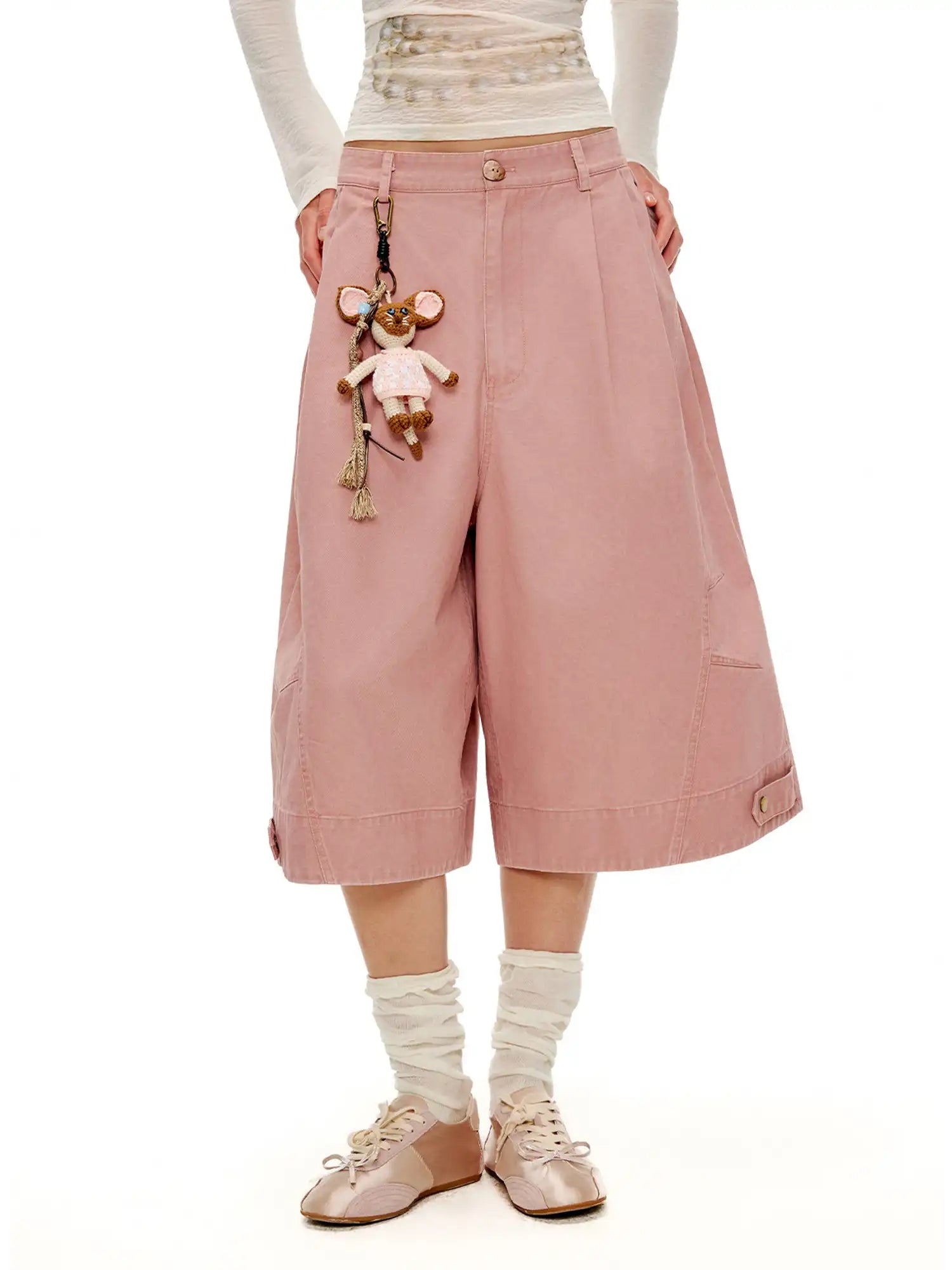 Outtheblue Pleated Cotton Canvas Wide-Leg Cropped Pants | Canton Collective