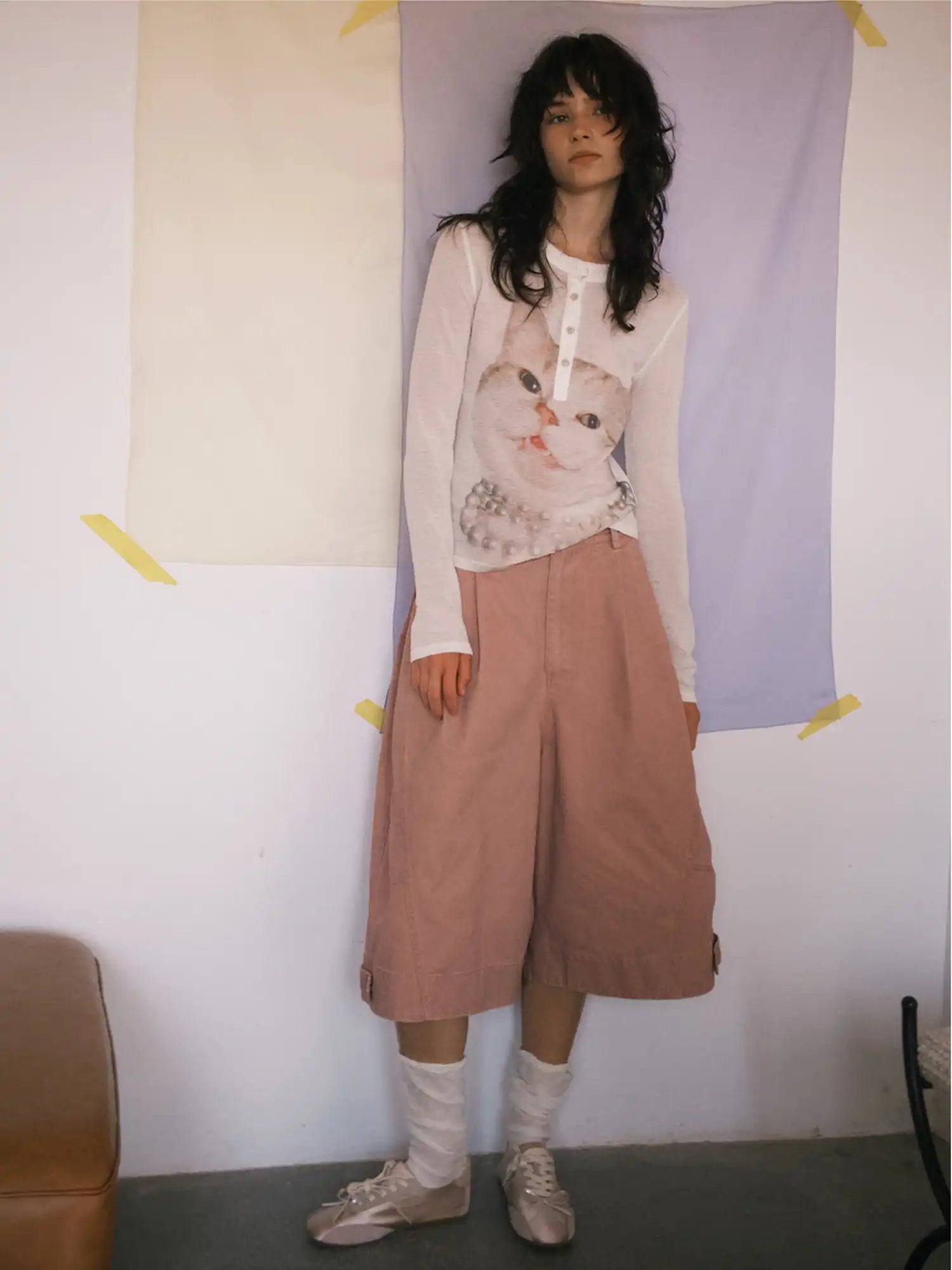 Outtheblue Pleated Cotton Canvas Wide-Leg Cropped Pants | Canton Collective