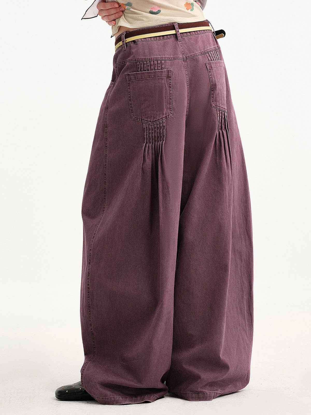 Outtheblue Plum Barrel-Leg Denim Trouser | Canton Collective