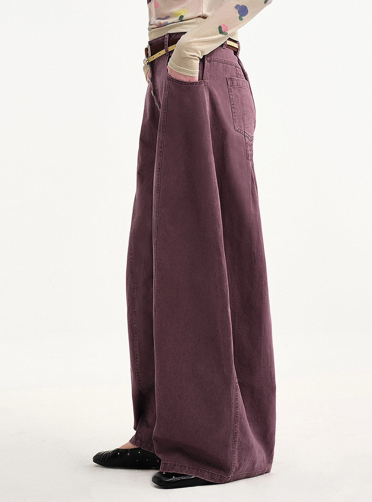 Outtheblue Plum Barrel-Leg Denim Trouser | Canton Collective