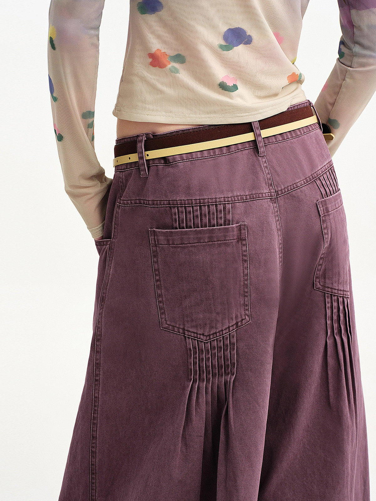 Outtheblue Plum Barrel-Leg Denim Trouser | Canton Collective