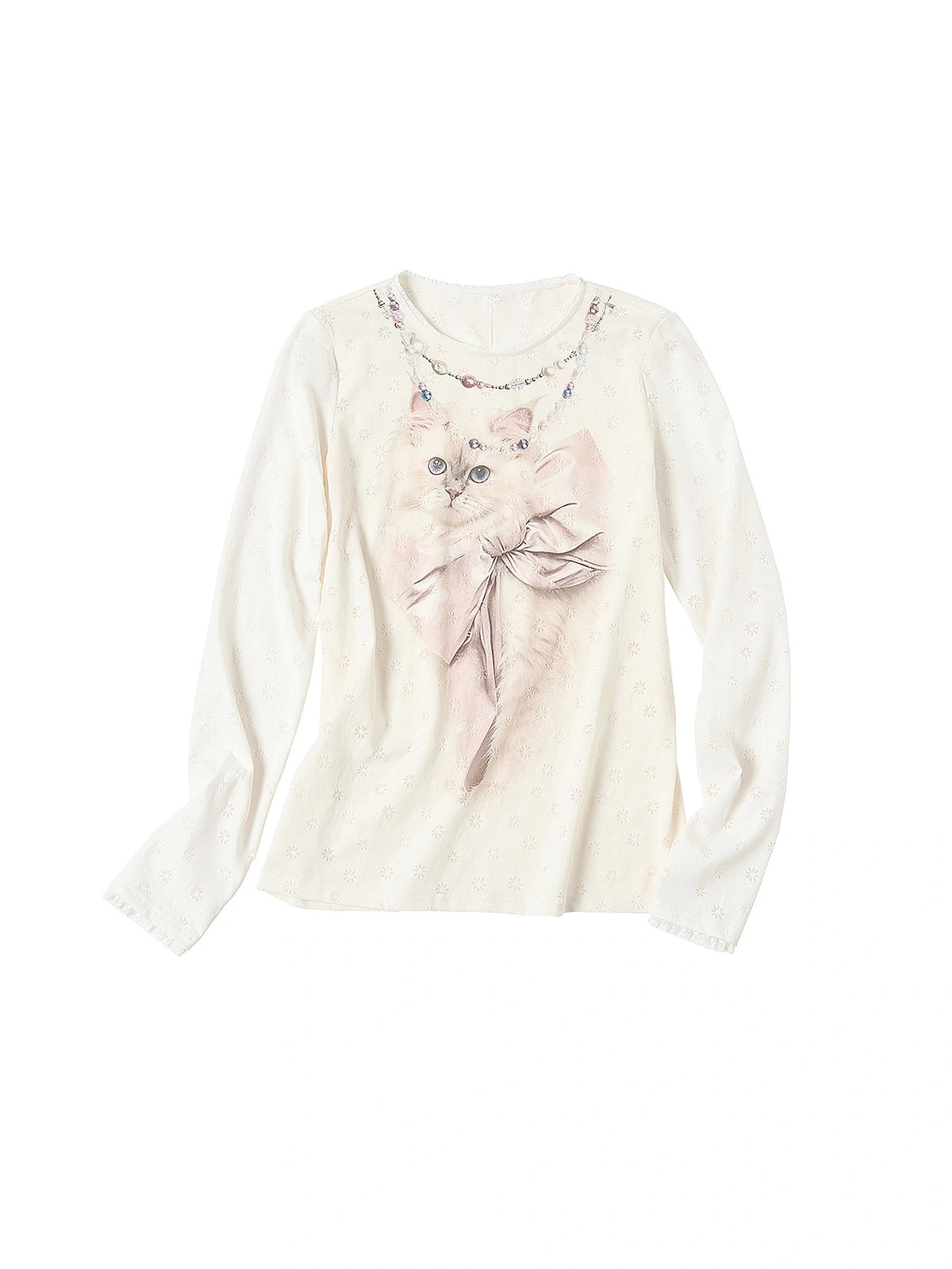Outtheblue Pointelle Knit Fitted Long Sleeve Top | Canton Collective
