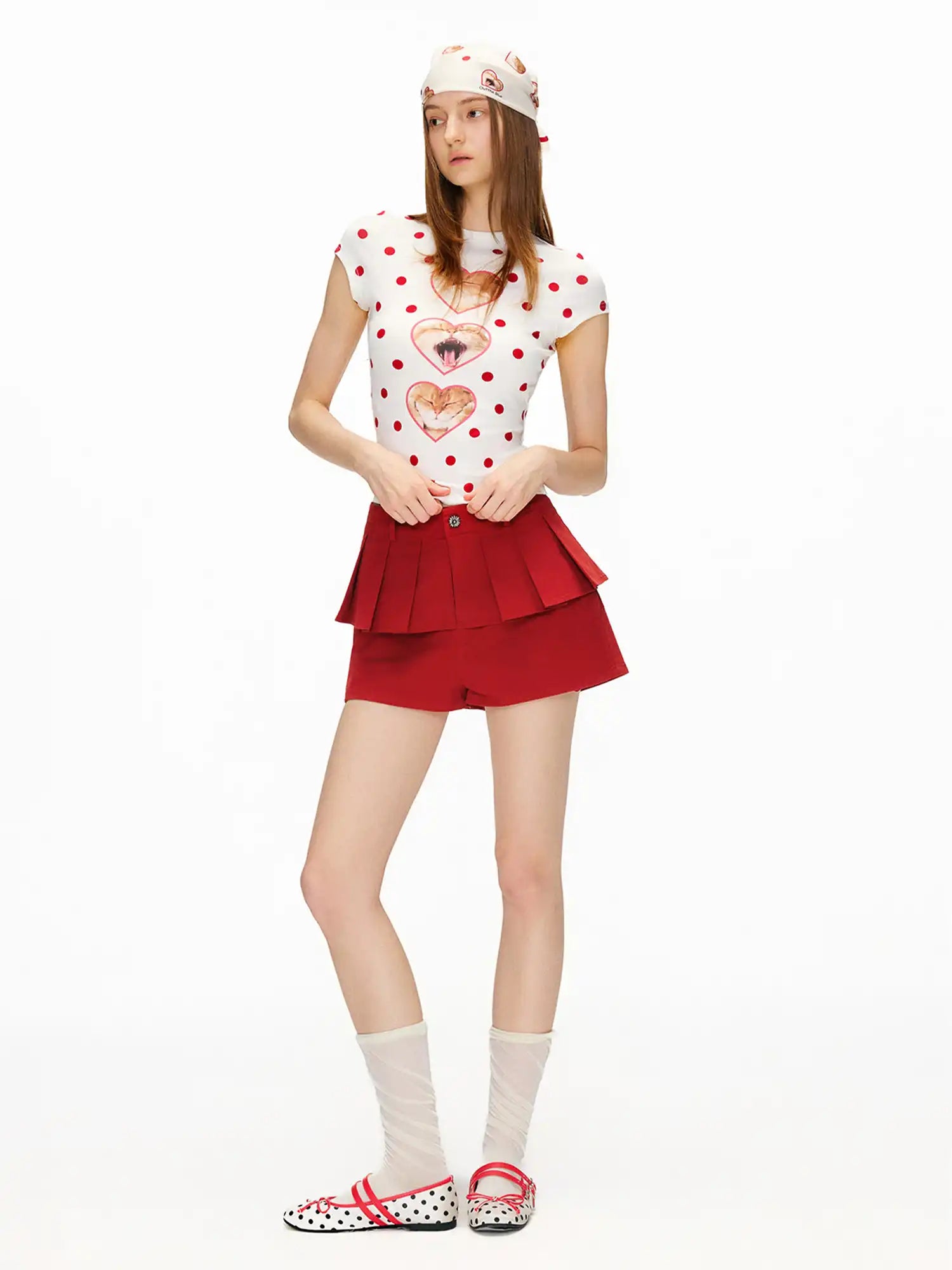 Outtheblue Polka Dot Cat Heart Crew Neck Tee | Canton Collective