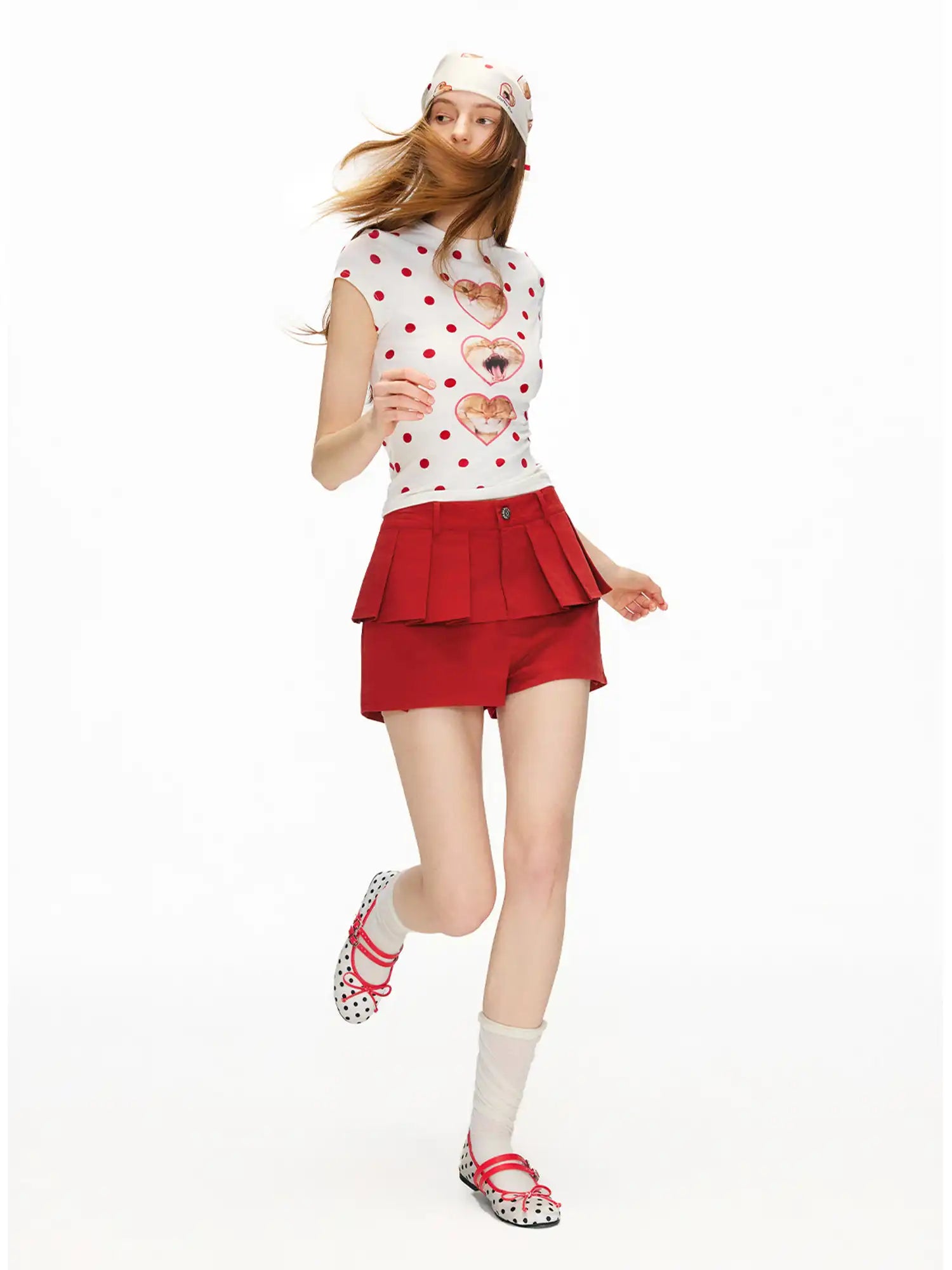 Outtheblue Polka Dot Cat Heart Crew Neck Tee | Canton Collective