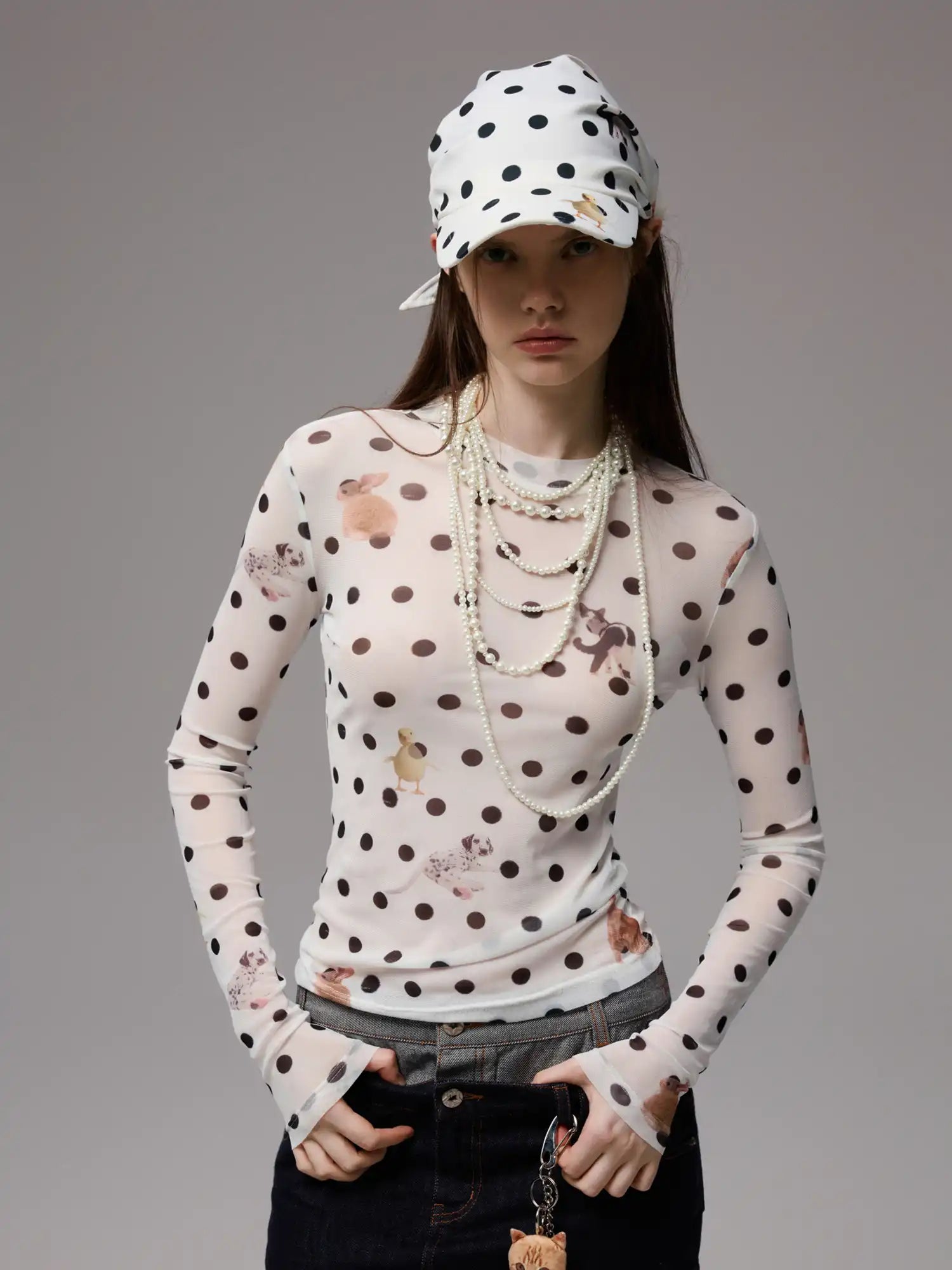 1Jinn Studio Polka Dot Animal Print Skin Top | Canton Collective