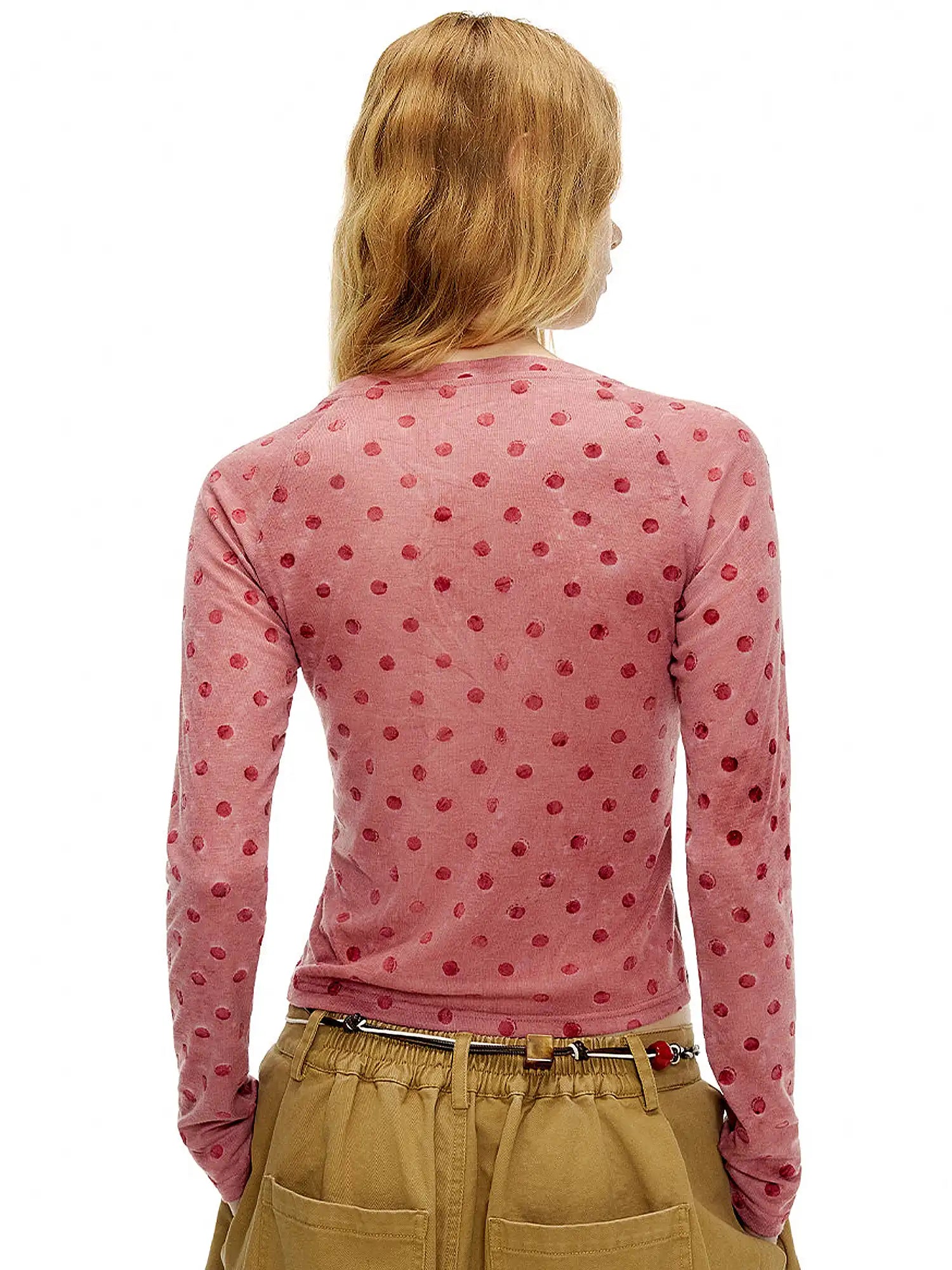 Outtheblue Polka Dot Cat Long Sleeve Knit Top | Canton Collective
