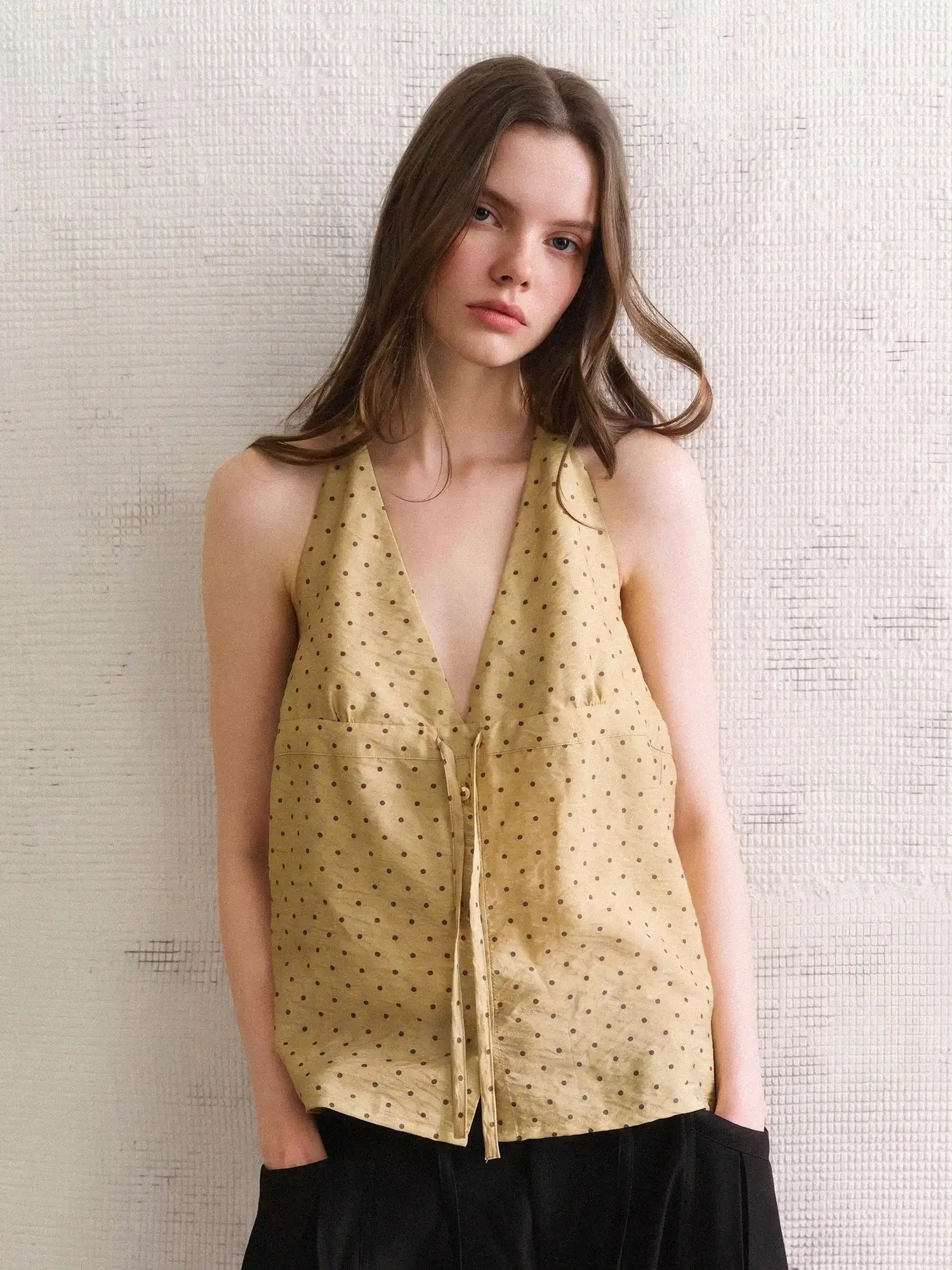 CantonCollective Design Polka Dot Open Back Halter Top | Canton Collective