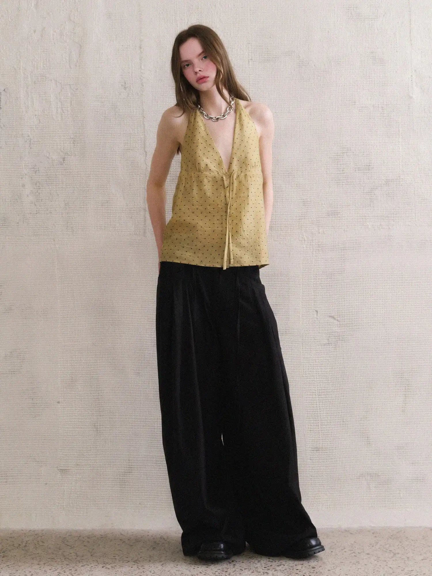 CantonCollective Design Polka Dot Open Back Halter Top | Canton Collective