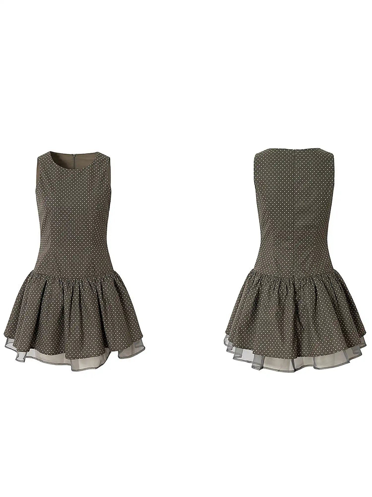 CantonCollective Design Polka Dot Sleeveless Mini Dress | Canton Collective