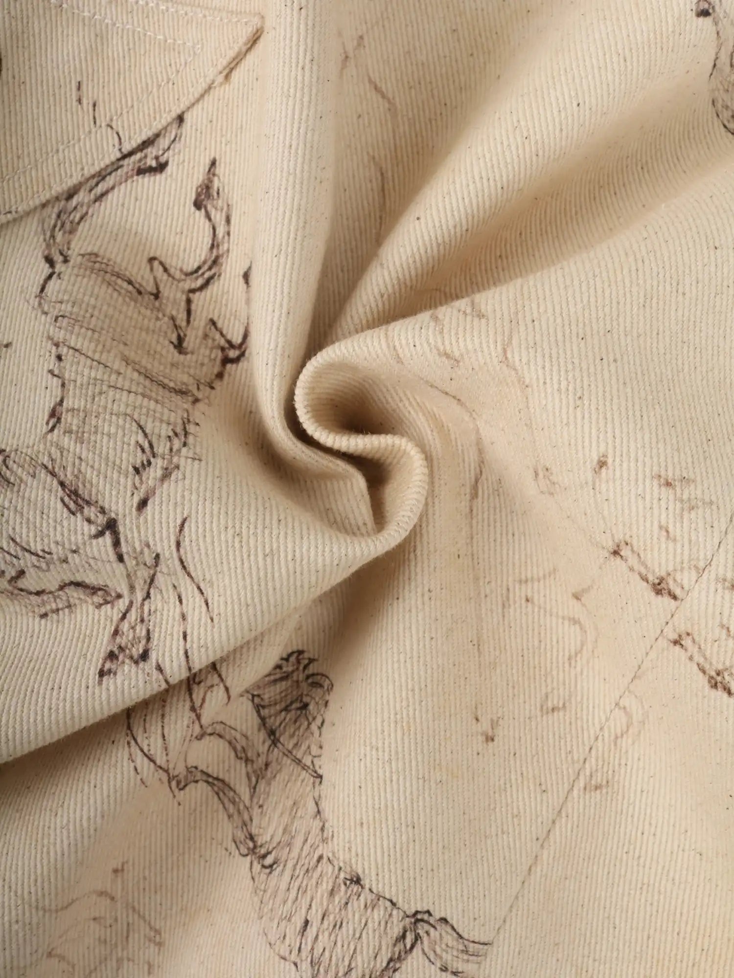 CantonCollective Design Pony Line Art A-Line Mini Skirt With Utility Pockets In Canvas | Canton Collective