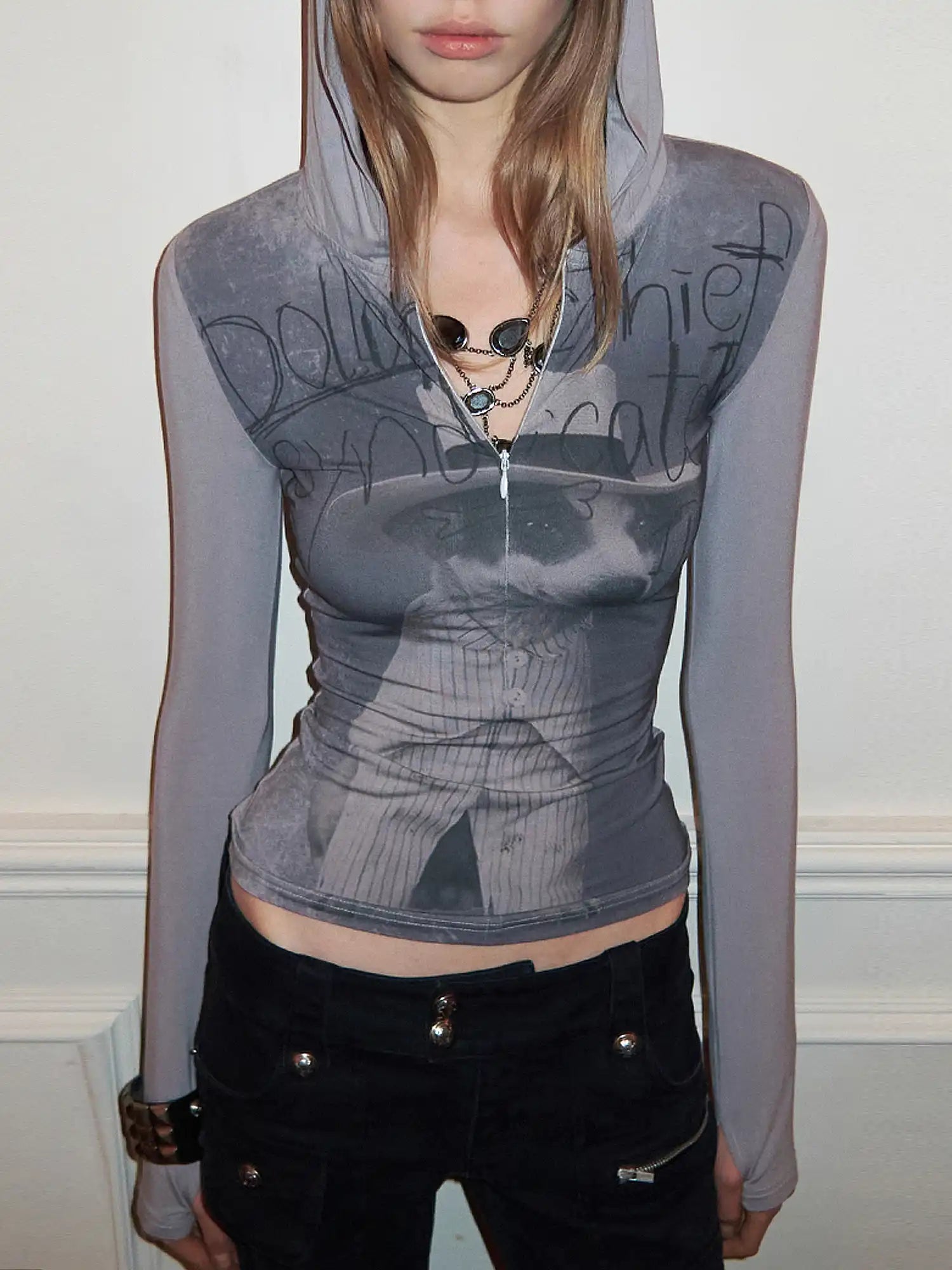 1Jinn Studio Post-Apocalyptic Puppy Fitted Zip Hoodie Tee | Canton Collective