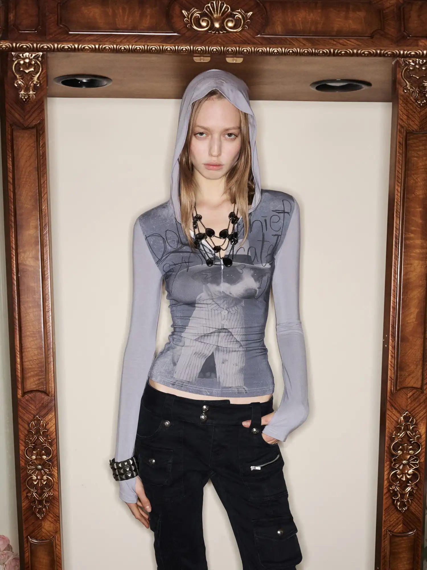 1Jinn Studio Post-Apocalyptic Puppy Fitted Zip Hoodie Tee | Canton Collective