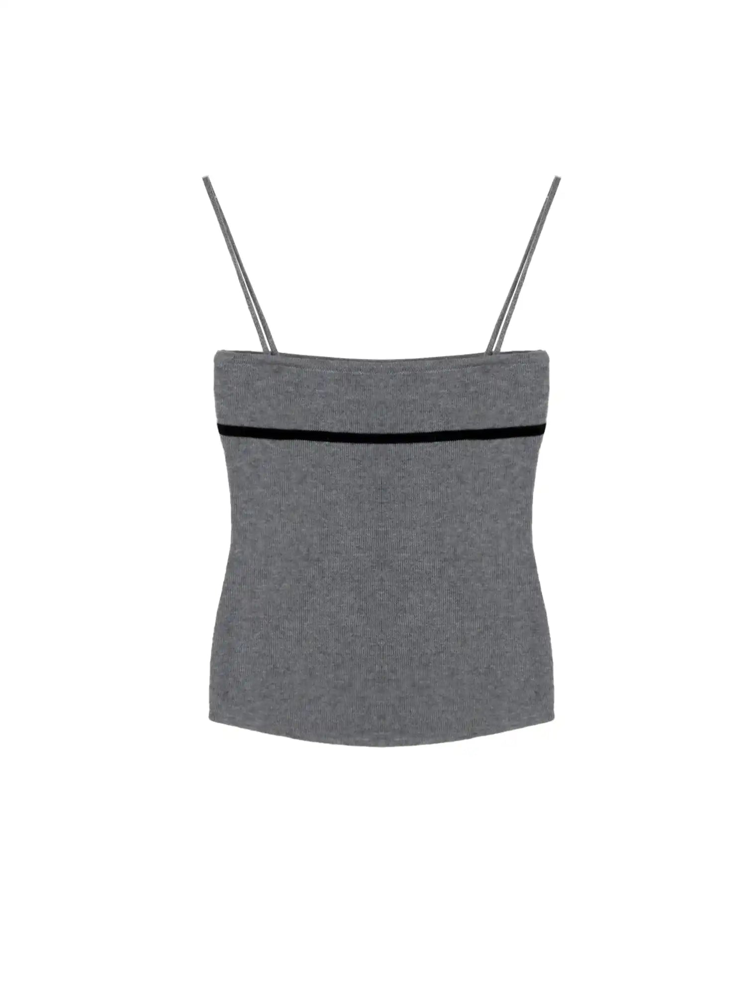 CantonCollective Design Premium Soft Wool Camisole Top With Minimalist Horizontal Stripe | Canton Collective