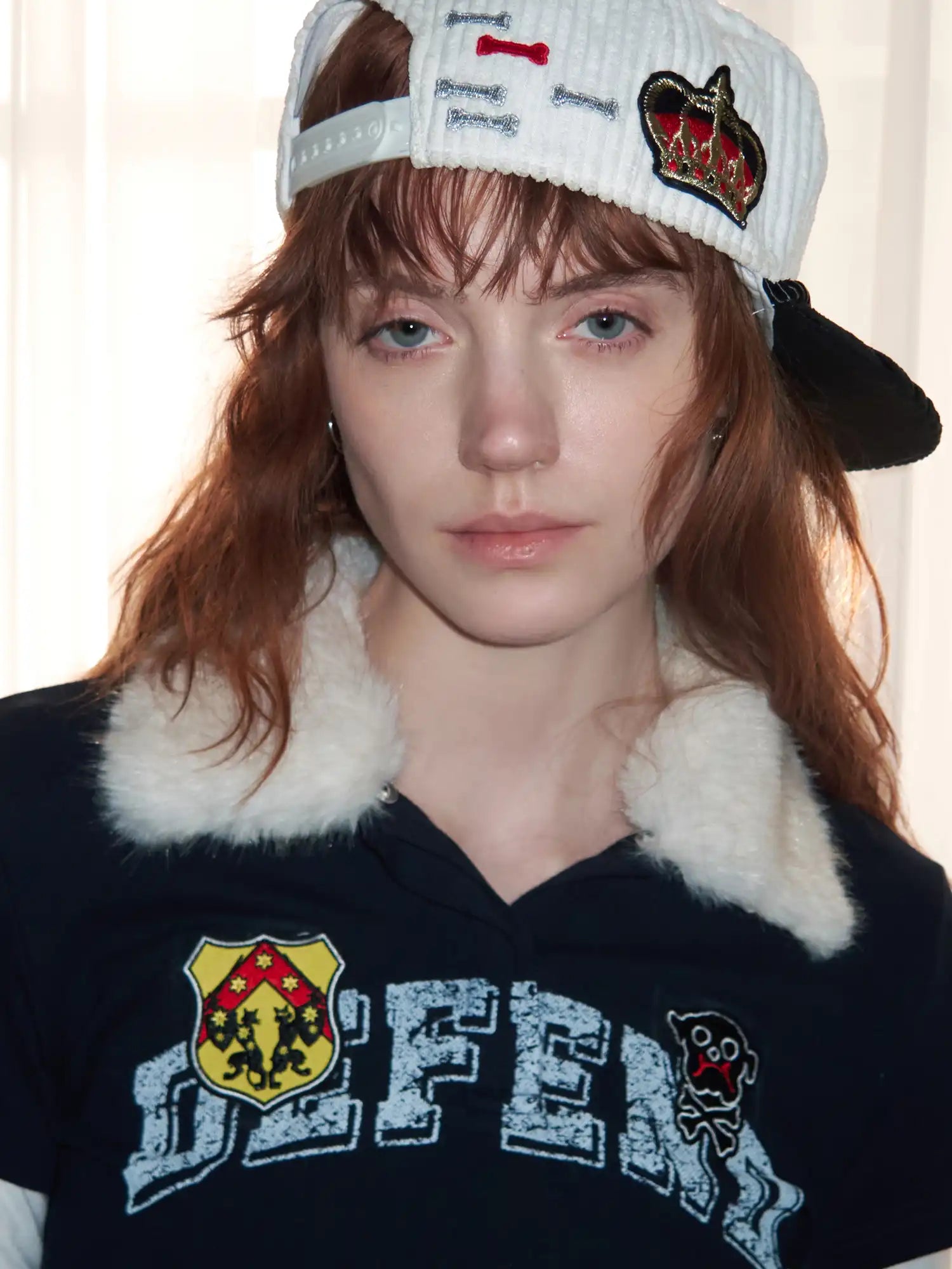 1Jinn Studio Preppy Y2K Cropped Polo with Detachable Fur Collar | Canton Collective