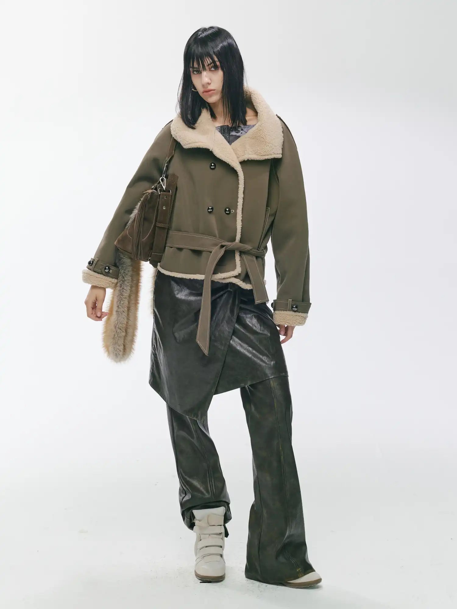 2th Desire Punk Color Block Fleece Short Coat | Canton Collective