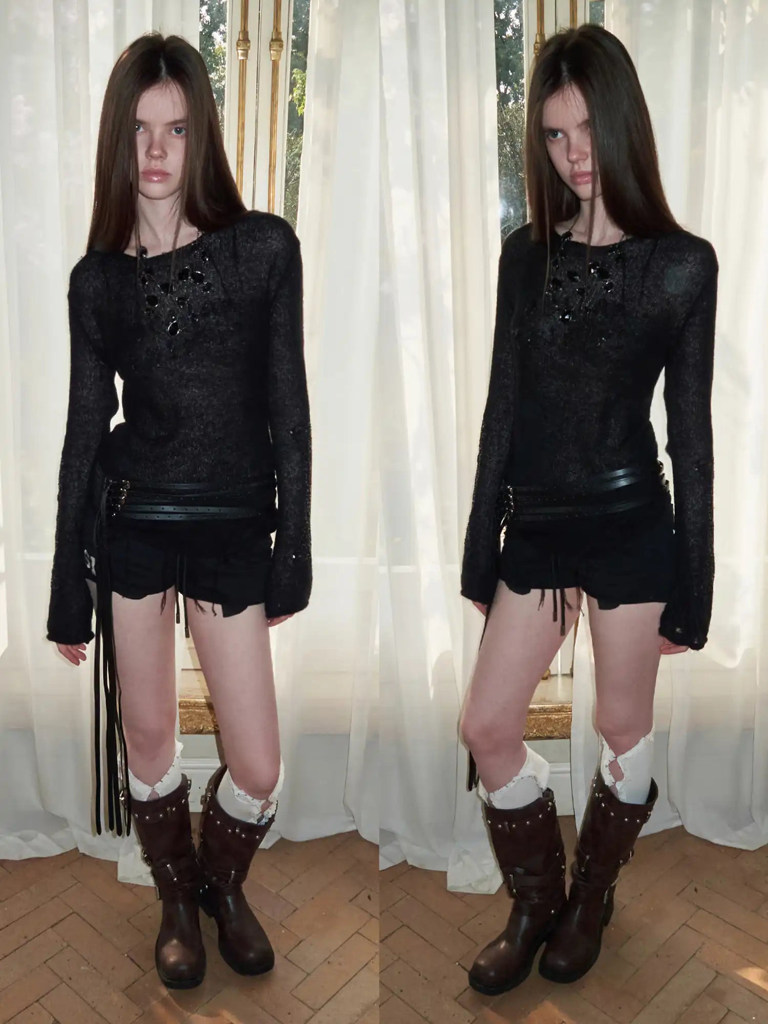 1Jinn Studio Punk Princess Skull Bone Bell Sleeve Sweater | Canton Collective