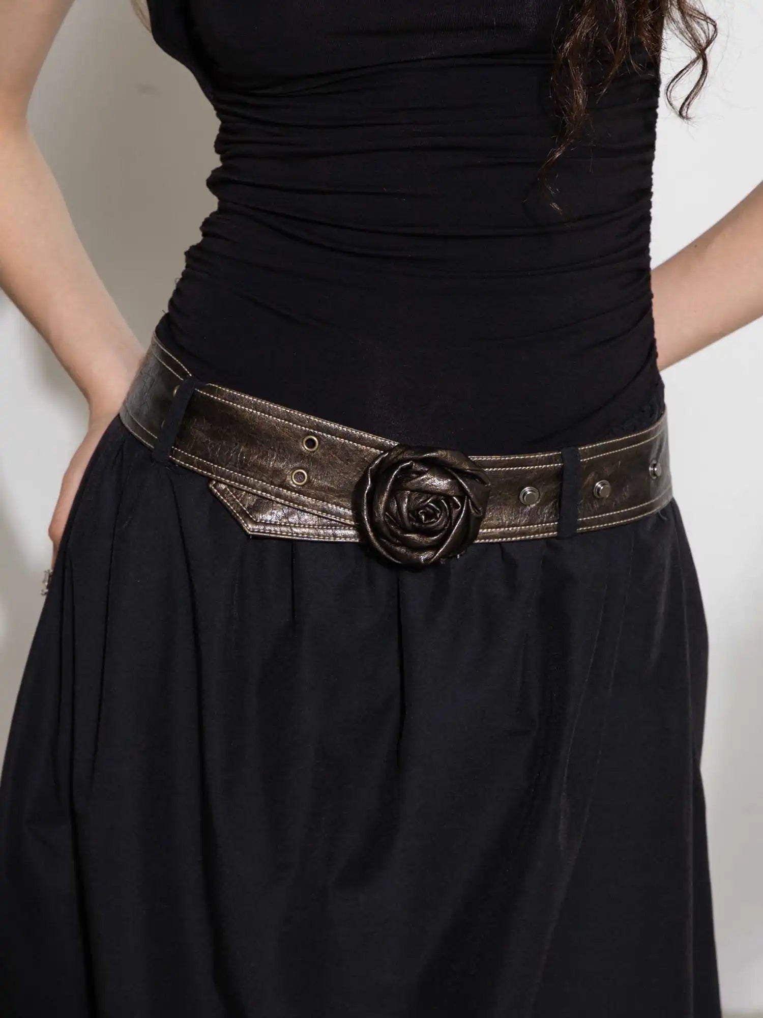 2th Desire Punk Rose Buckle Statement Waist Belt | Canton Collective