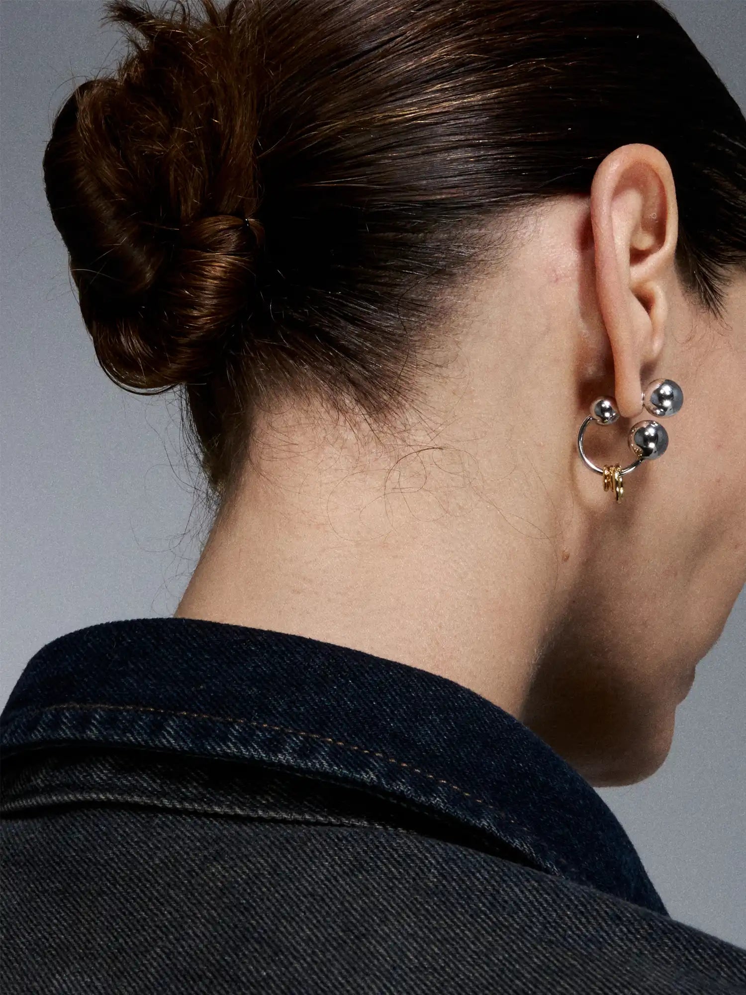 1Jinn M2M Punk Silver Ball Earrings | Canton Collective