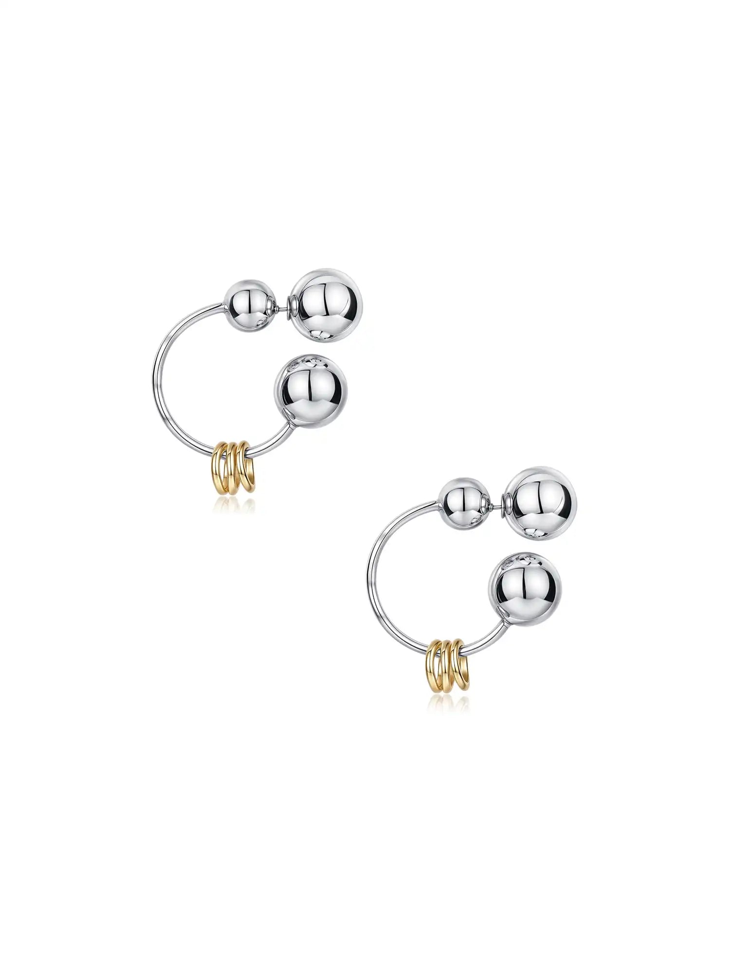 1Jinn M2M Punk Silver Ball Earrings | Canton Collective