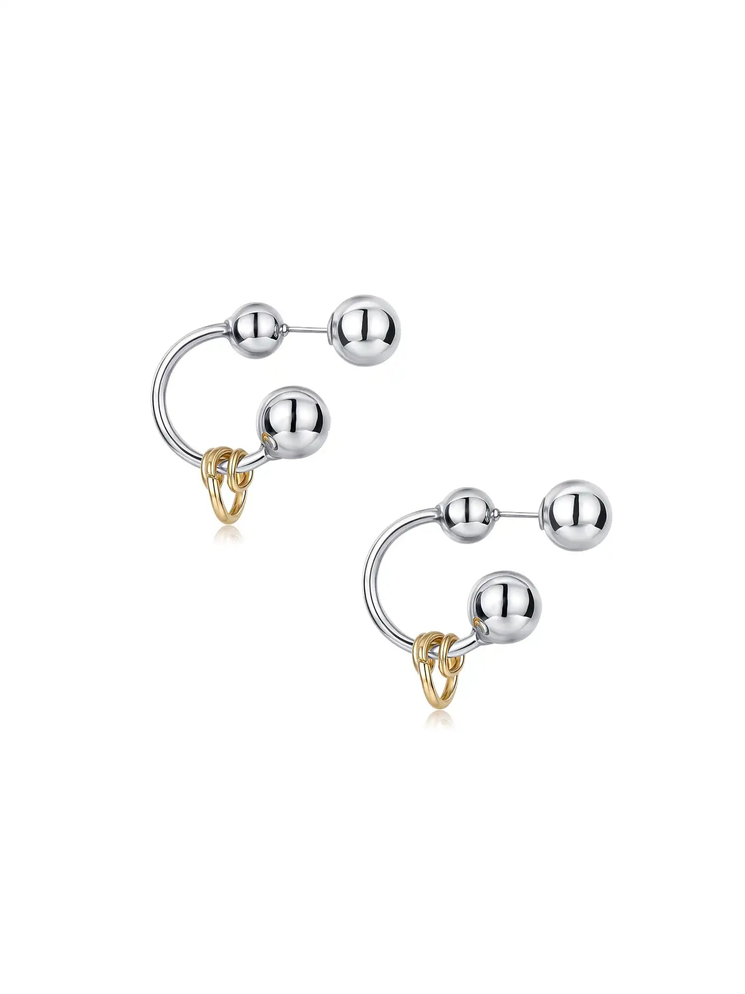1Jinn M2M Punk Silver Ball Earrings | Canton Collective