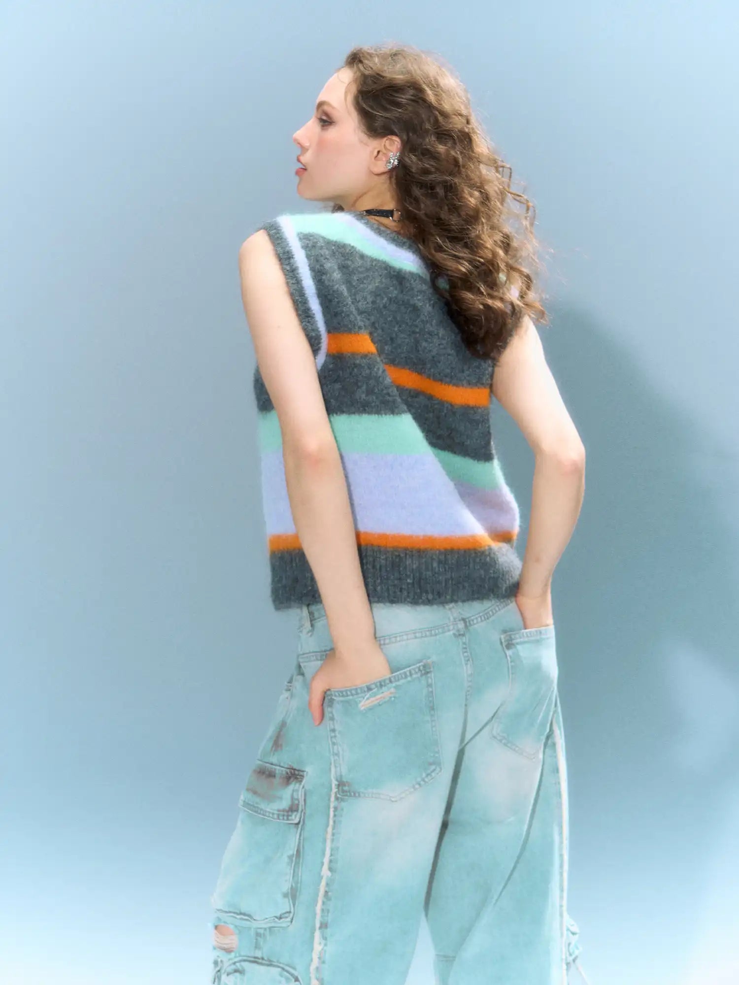 Deleteex Rainbow Stripe Sweater Vest | Canton Collective
