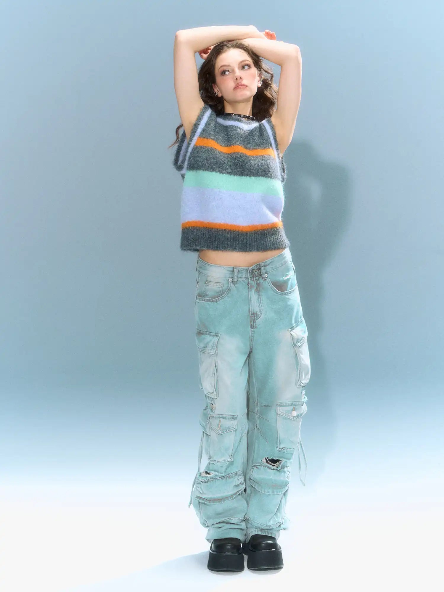 Deleteex Rainbow Stripe Sweater Vest | Canton Collective