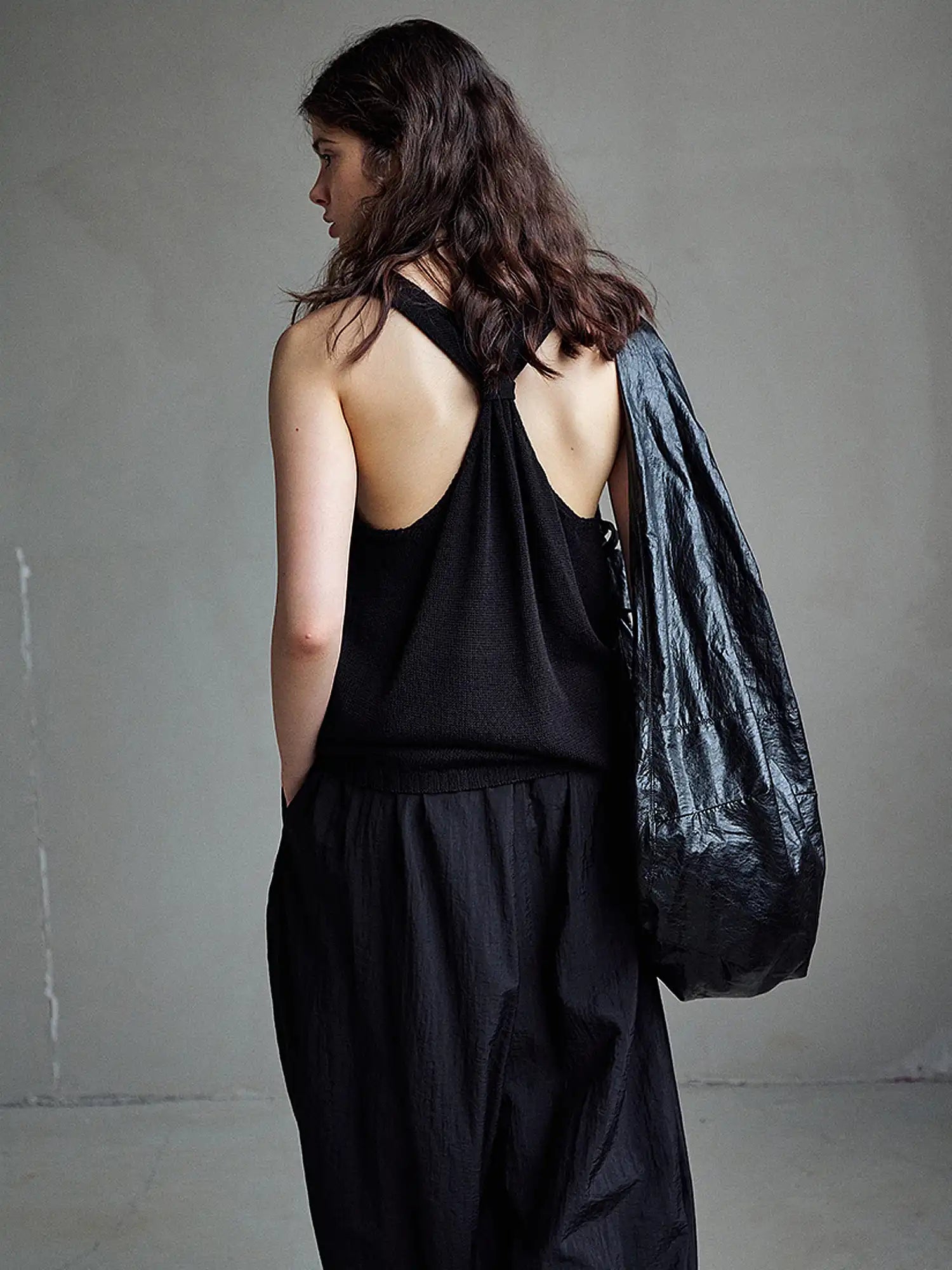 CantonCollective Design Raw Edge V-Neck Wool Blend Tank Top | Canton Collective