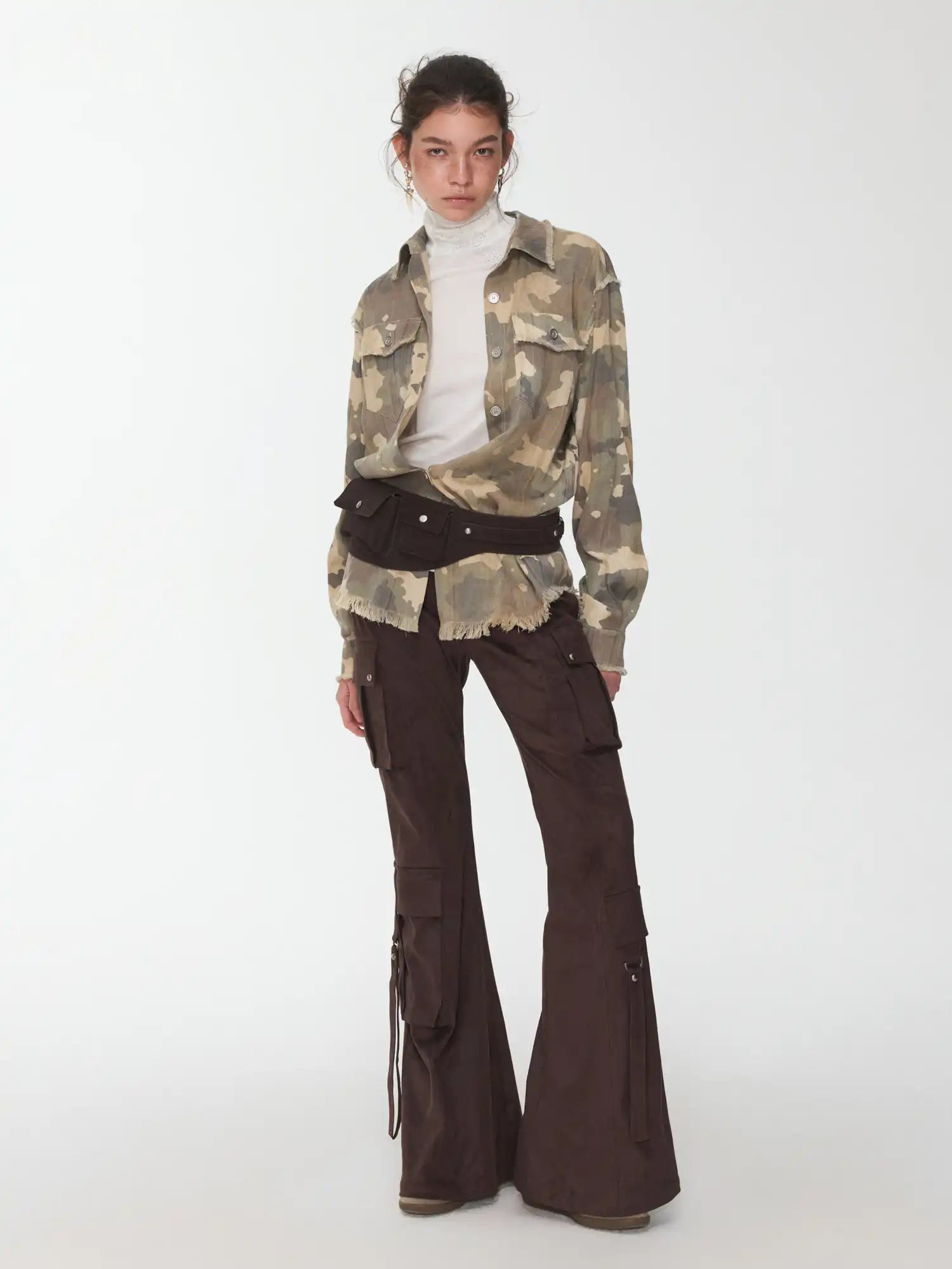 1Jinn Studio Retro Camouflage Frayed Shirt | Canton Collective
