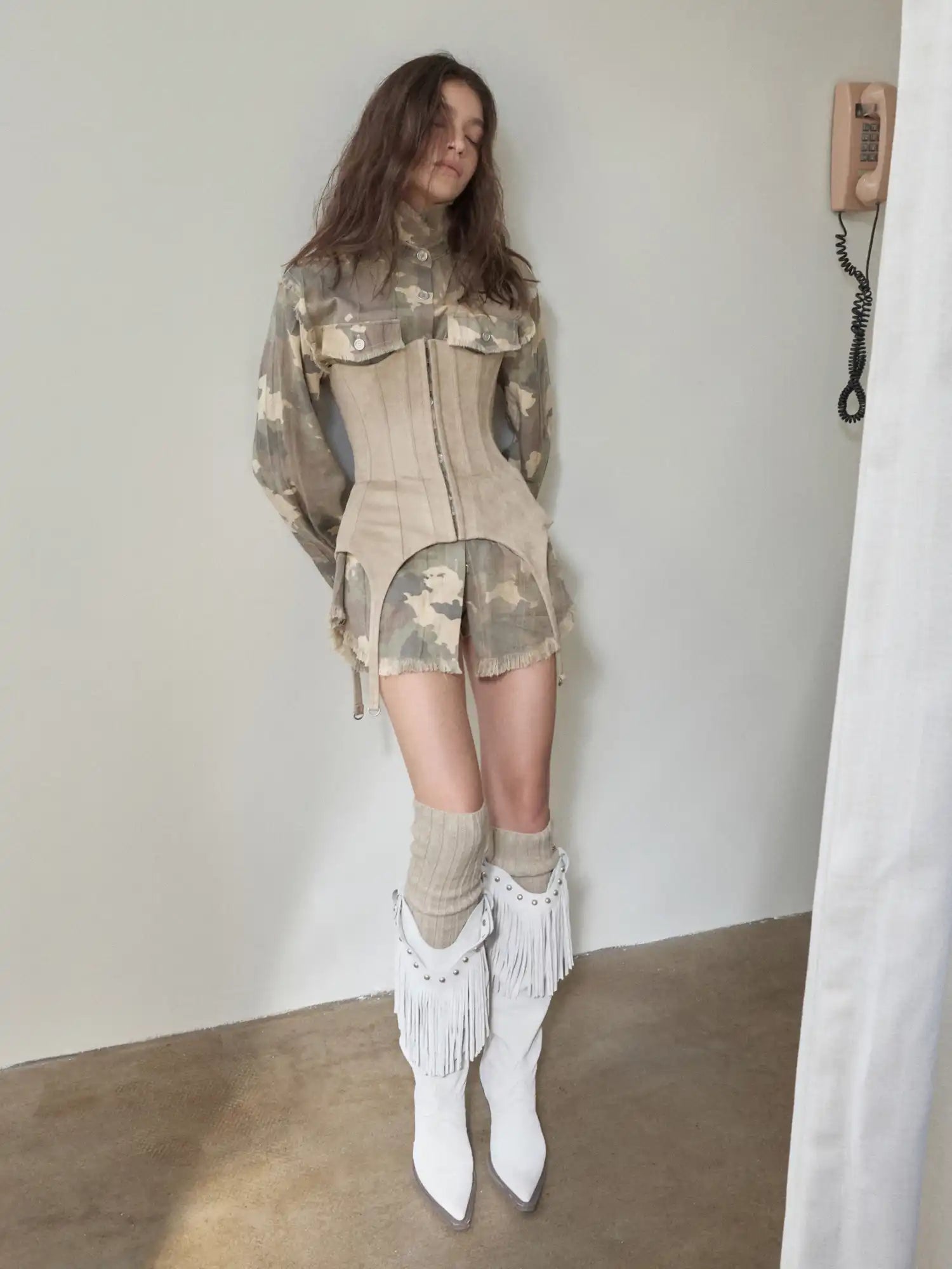 1Jinn Studio Retro Camouflage Frayed Shirt | Canton Collective