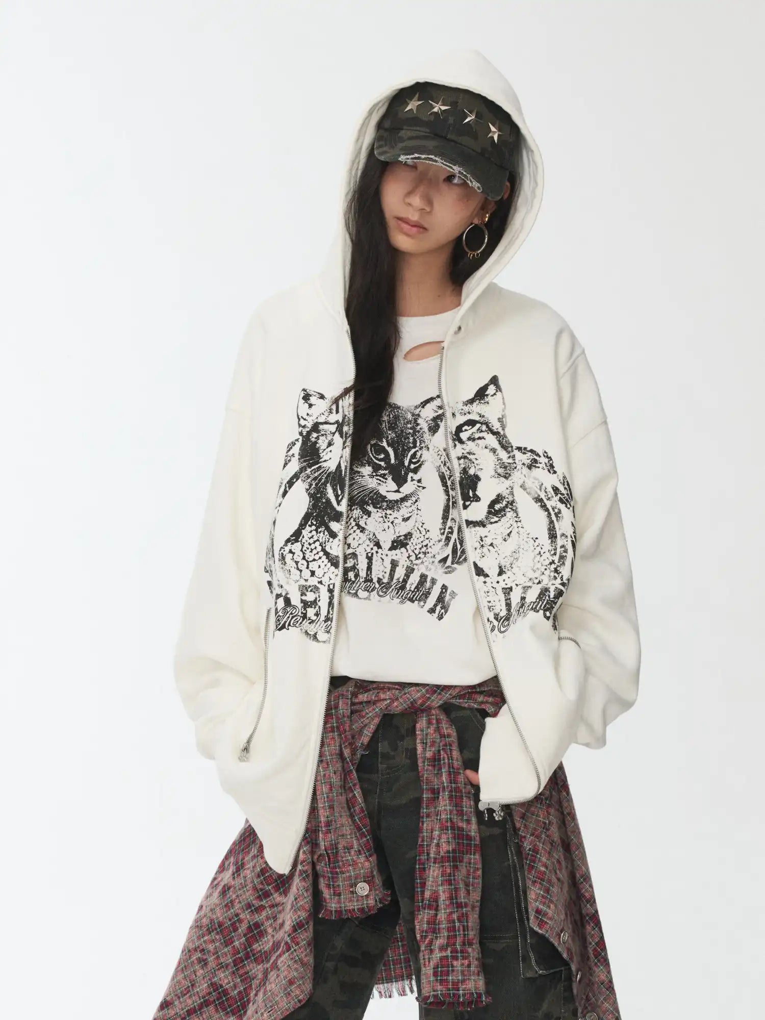 1Jinn Studio Retro Kitten Sweatshirt Jacket | Canton Collective