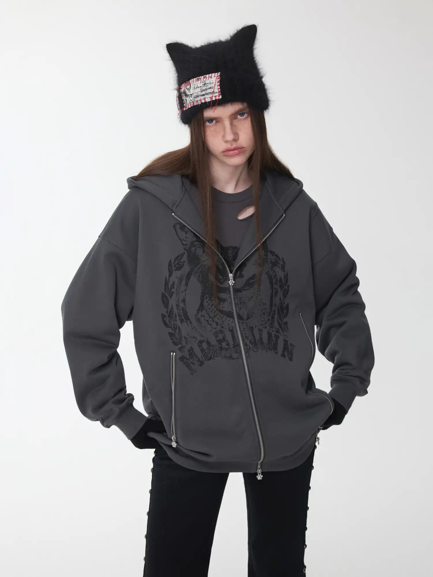 1Jinn Studio Retro Kitten Sweatshirt Jacket | Canton Collective