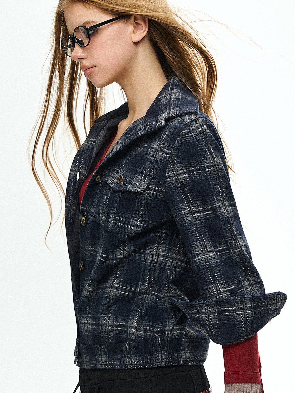 Deleteex Retro Plaid Flannel Cropped Shirt | Canton Collective