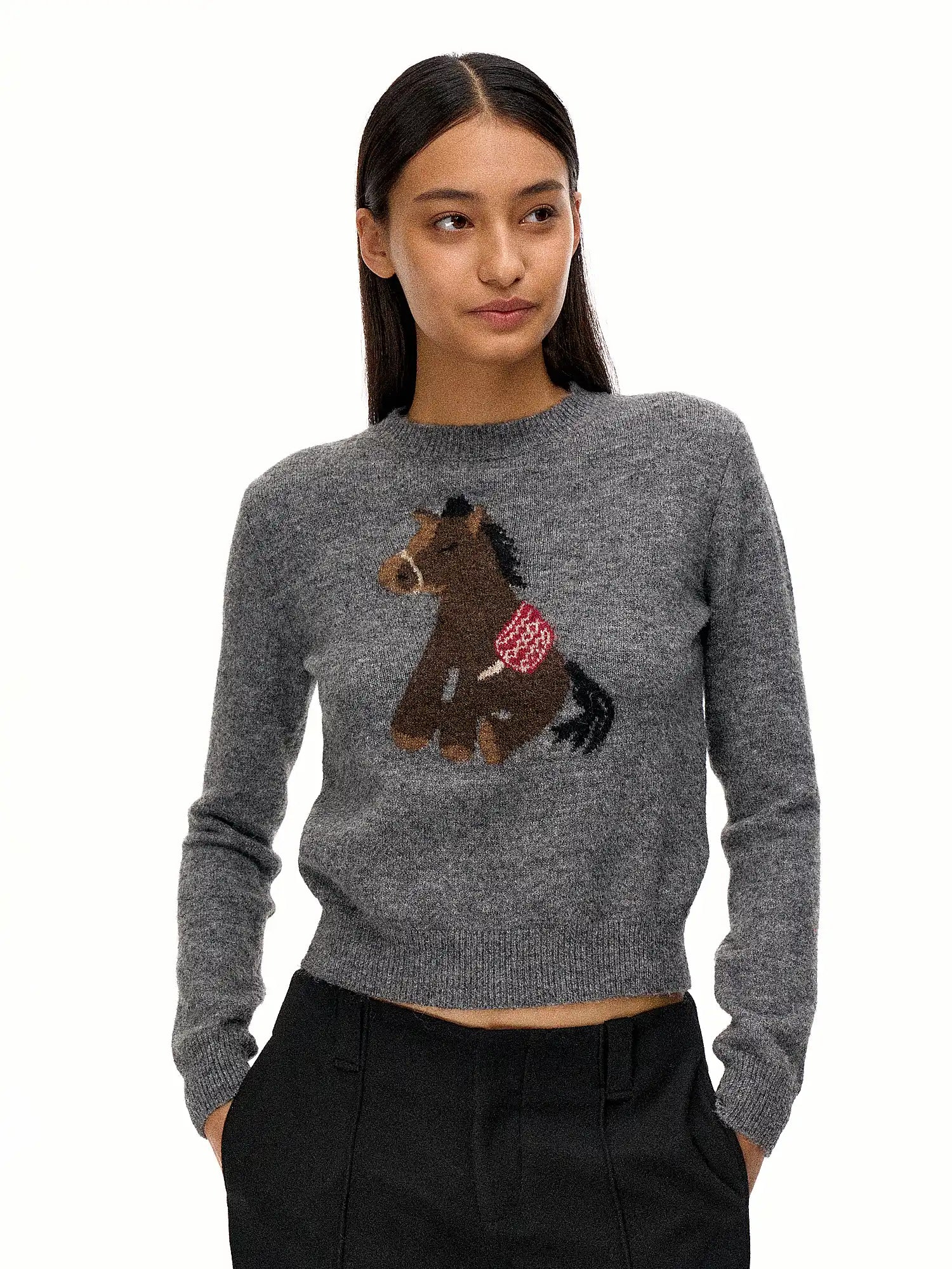FirstFloor Retro Pony Jacquard Blended Wool Sweater | Canton Collective