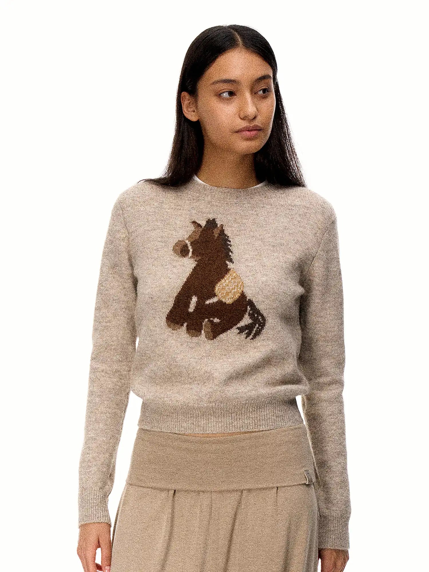 FirstFloor Retro Pony Jacquard Blended Wool Sweater | Canton Collective