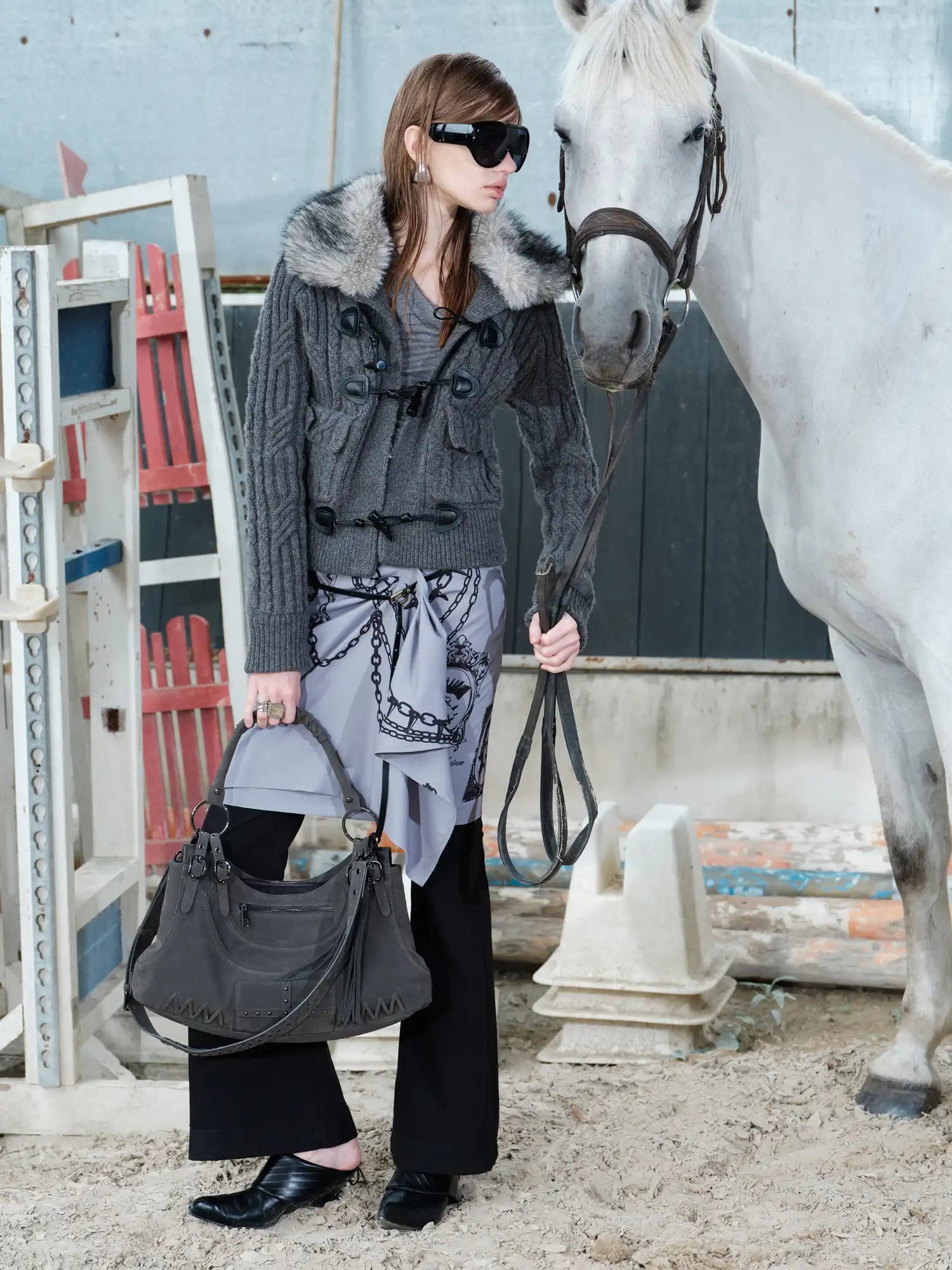 2th Desire Retro Wool Cable Cardigan With Collar | Canton Collective