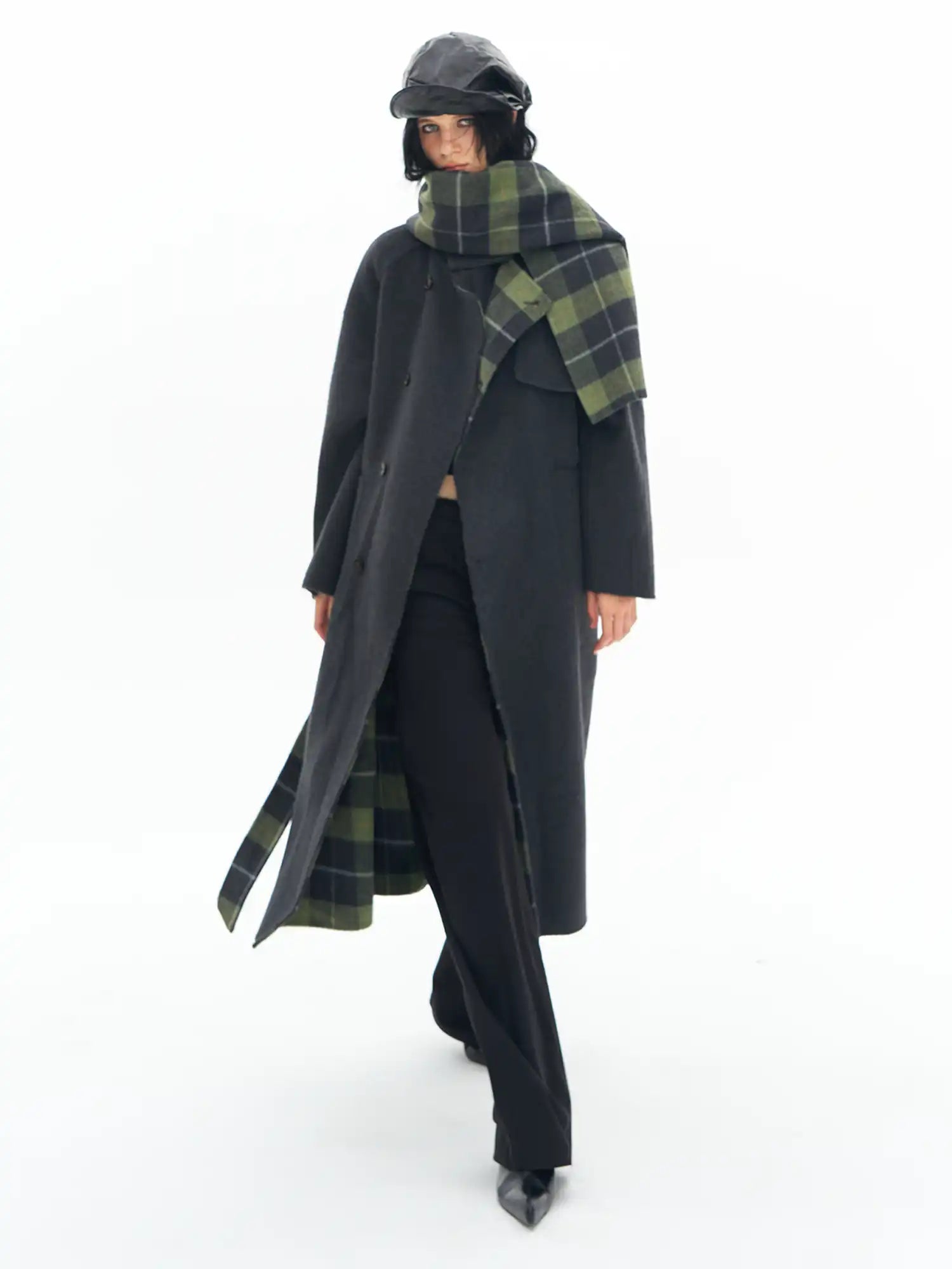 Deleteex Reversible Plaid Wool Coat | Canton Collective