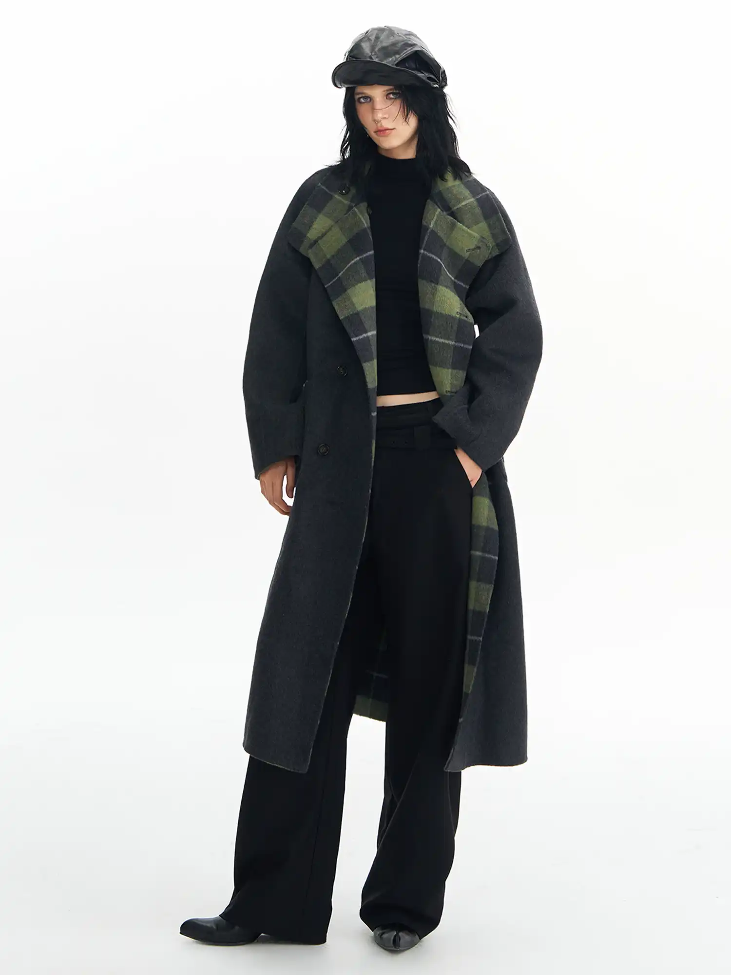Deleteex Reversible Plaid Wool Coat | Canton Collective