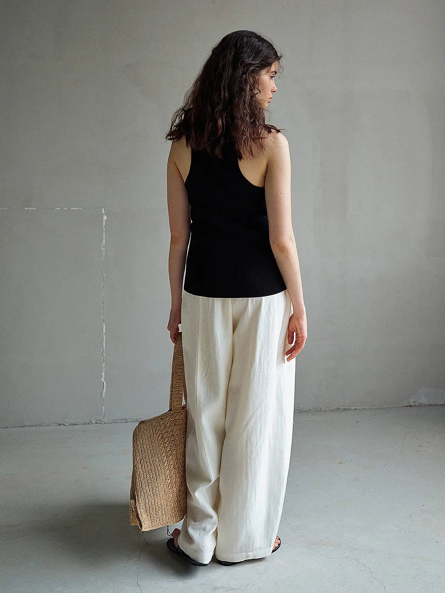 CantonCollective Design Ribbed Knit Polo Collar Tank Top | Canton Collective