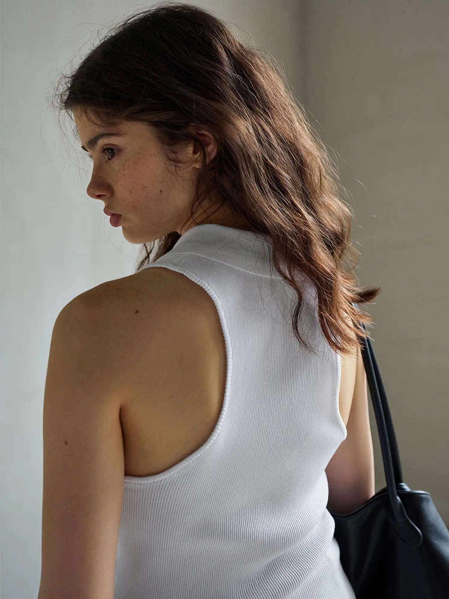 CantonCollective Design Ribbed Knit Polo Collar Tank Top | Canton Collective
