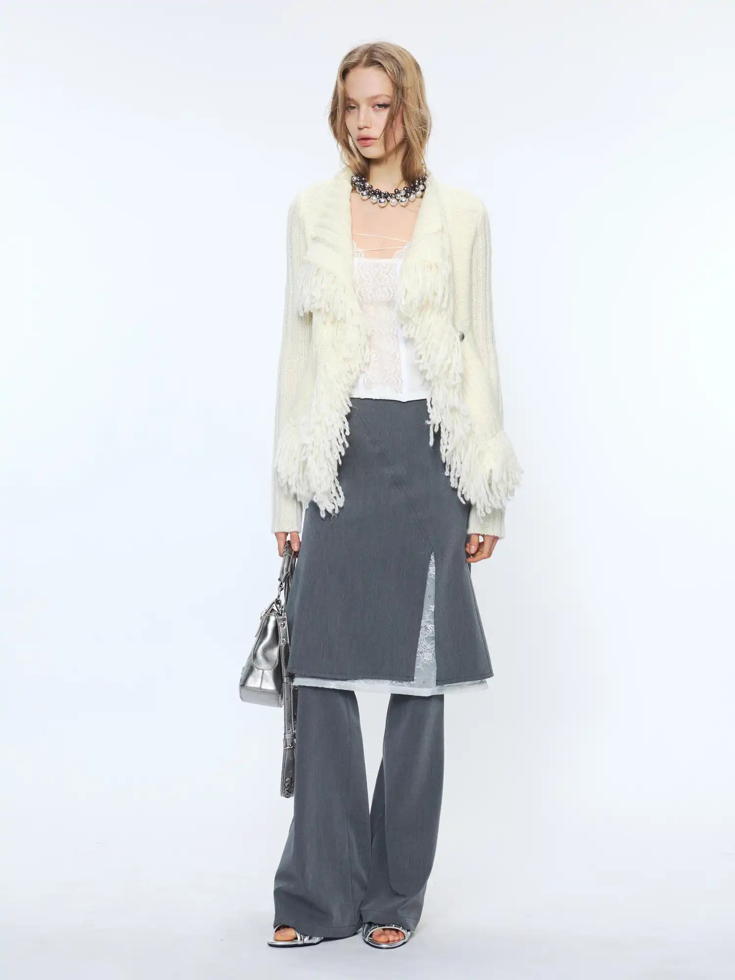 2th Desire Ribbed Tassel Lapel Sweater Cardigan | Canton Collective