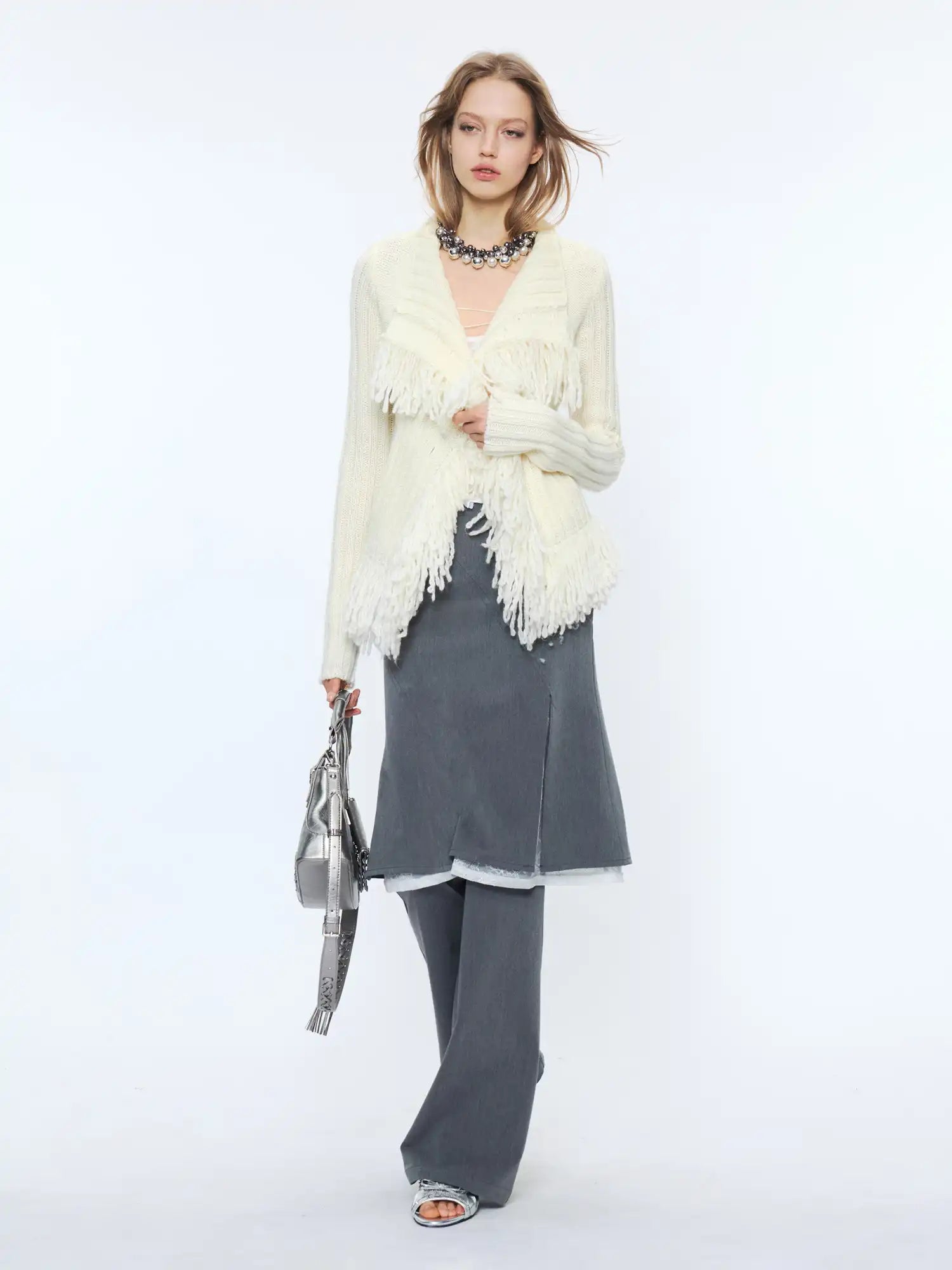 2th Desire Ribbed Tassel Lapel Sweater Cardigan | Canton Collective