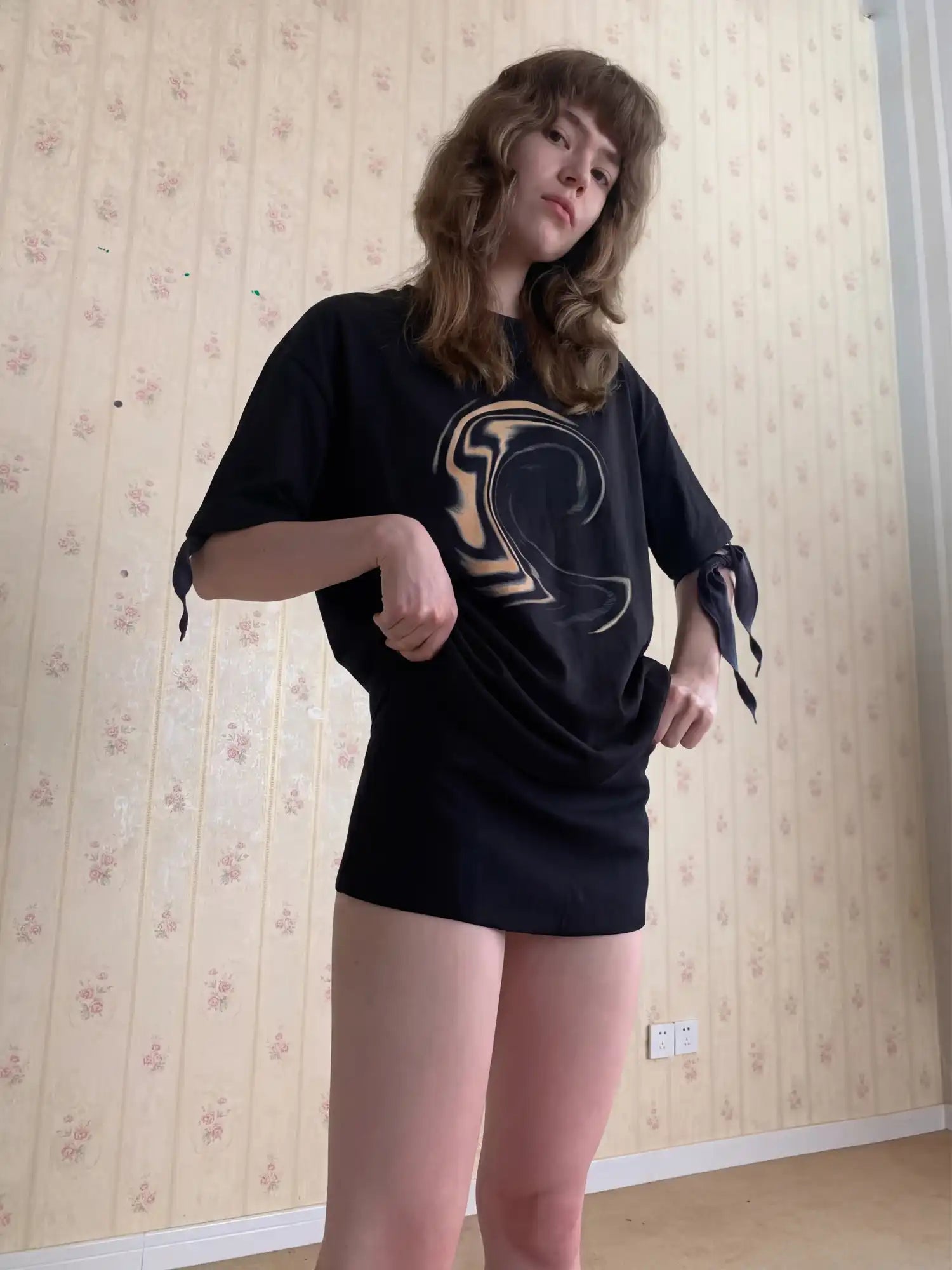 CantonCollective Design Ripple Wave Graphic Tee Tencel Cotton Loose T-Shirt | Canton Collective