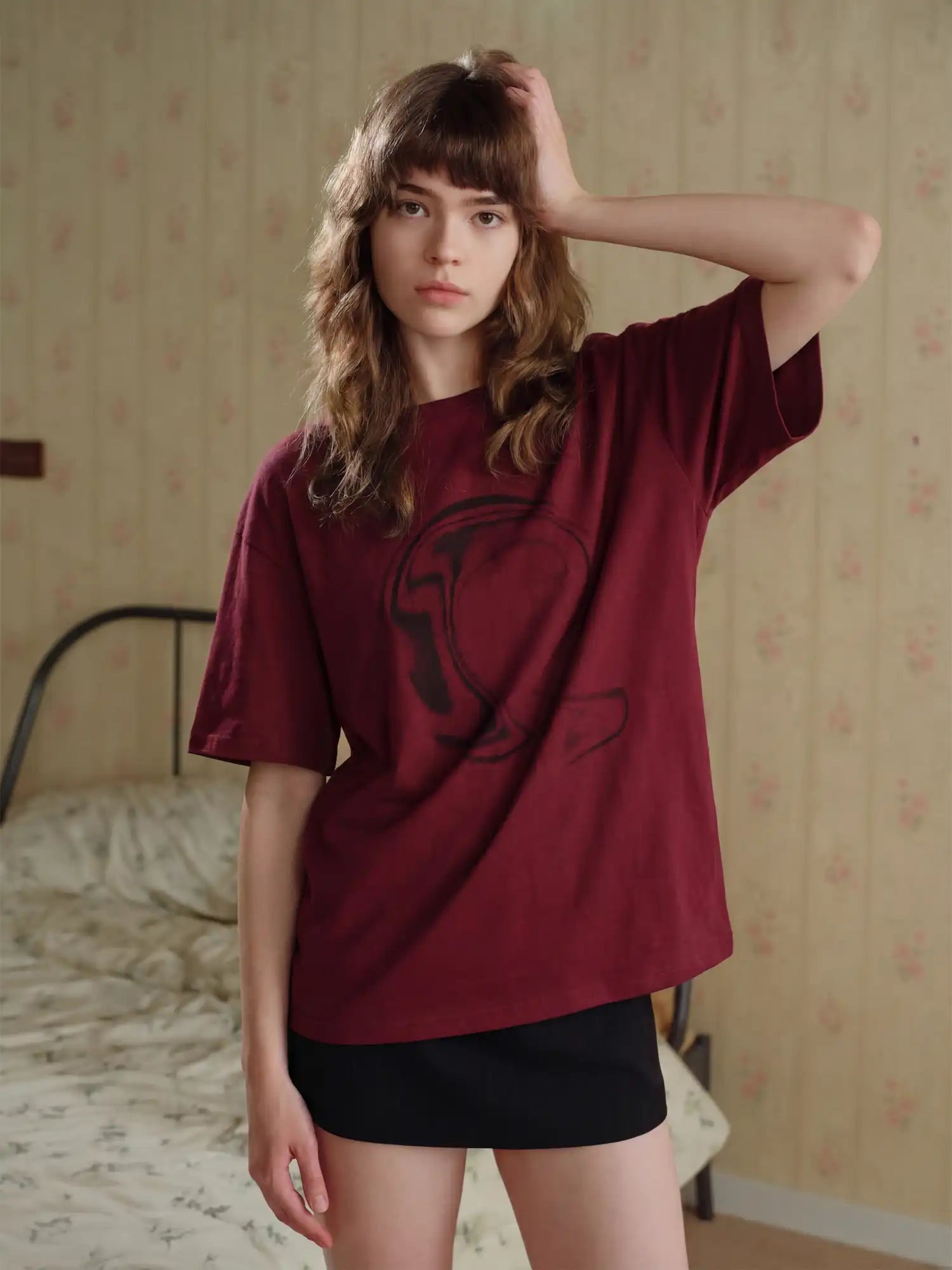 CantonCollective Design Ripple Wave Graphic Tee Tencel Cotton Loose T-Shirt | Canton Collective